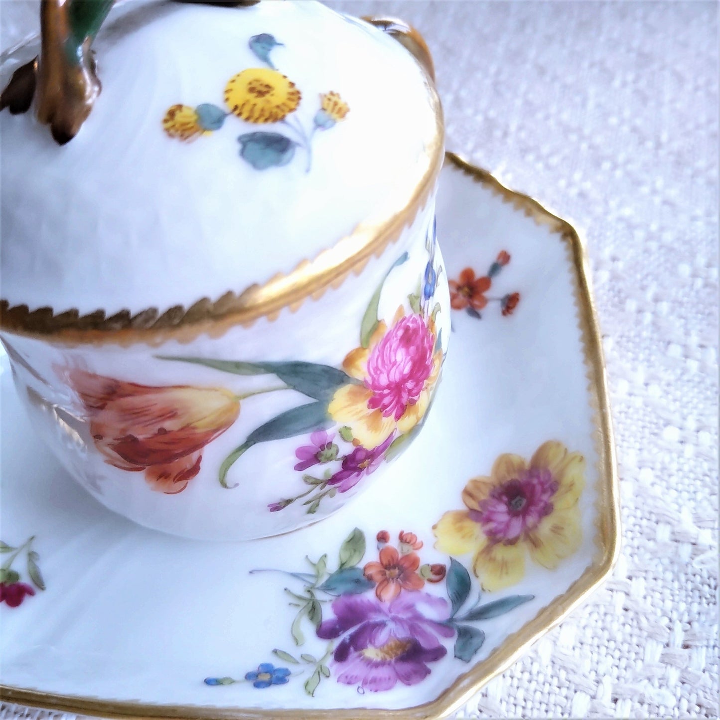 1870～1922年RoyalCopenhagenサクソンフラワーのカスタードカップソーサー/SaxonFlowerCremecupSaucer