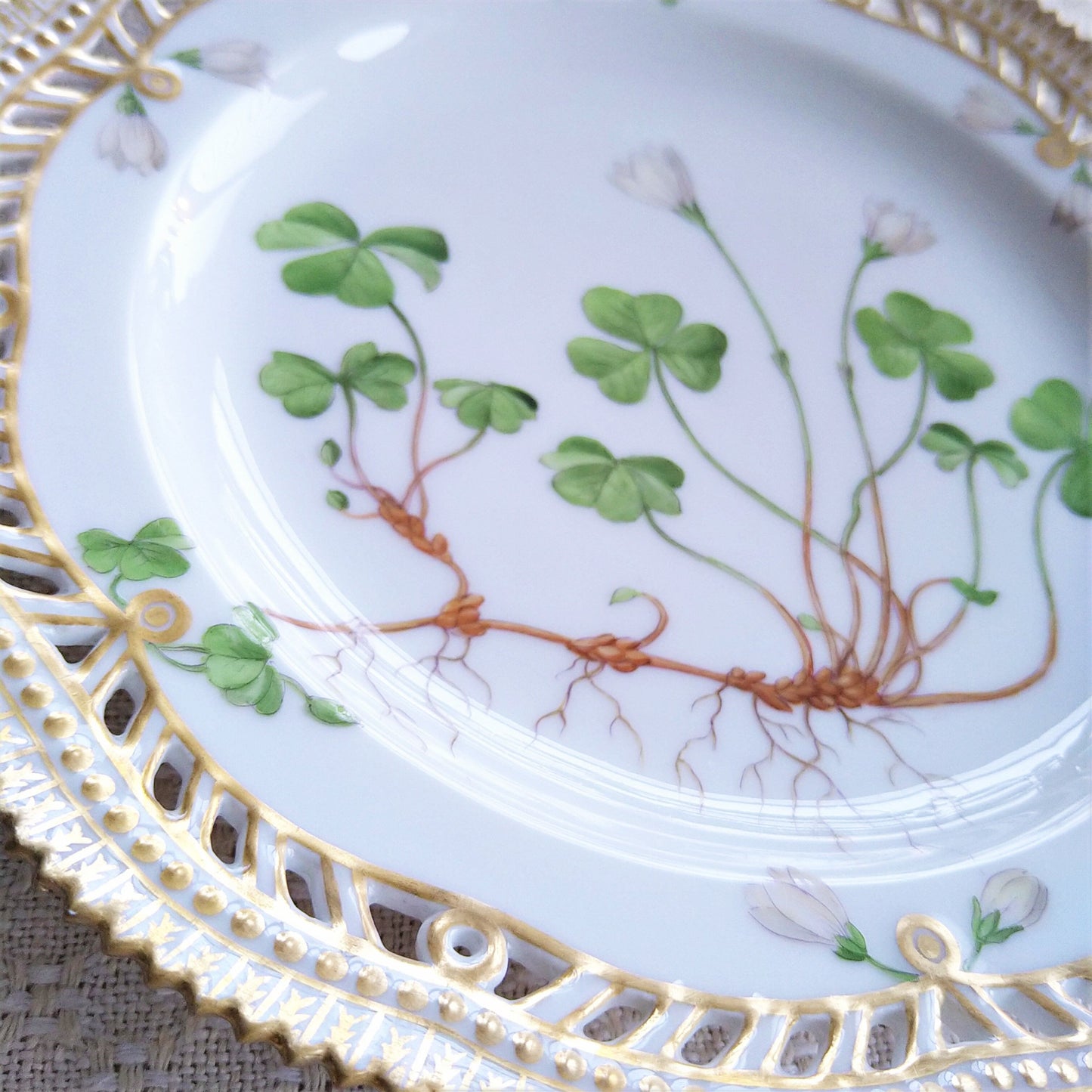 1900年代前半RoyalCopenhagenフローラダニカのレースプレート約22.5㎝/FloraDanicaLacePlate ca22.5cm