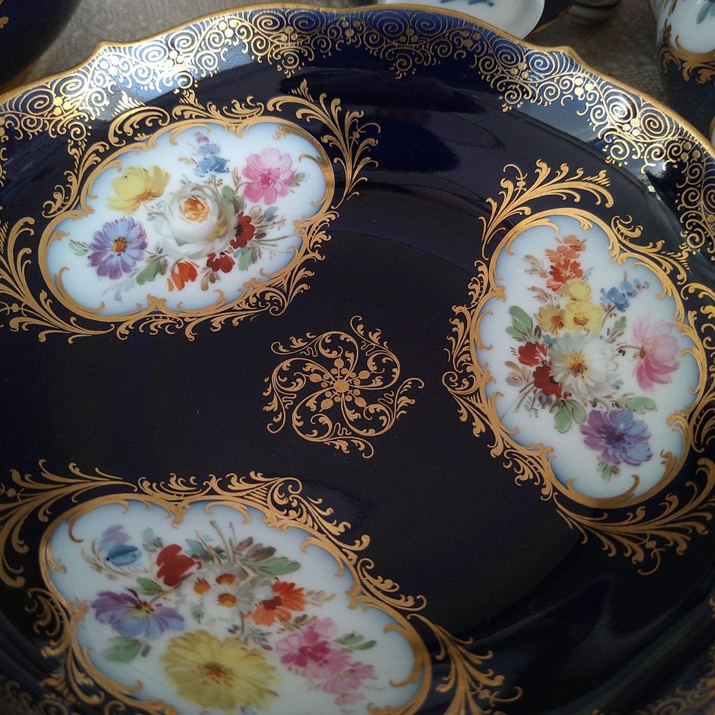 Meissen コバルトドイツフラワー6人用コーヒーサービス/Cobalt Coffee set for six person