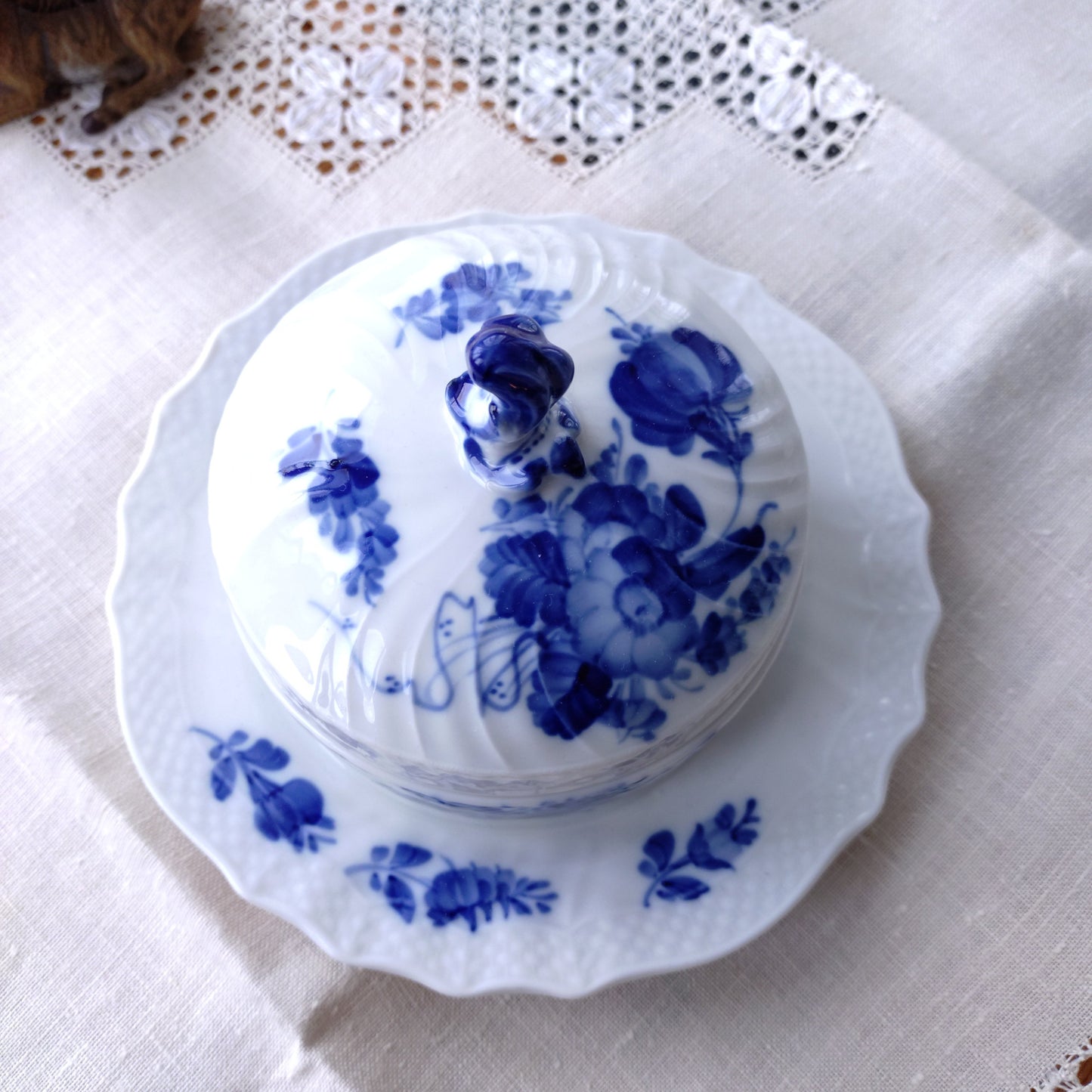 1967/1968年RoyalCopenhagenブルーフラワーカーブのバターケース/バターディッシュ直径約17.5㎝D/Butter dish
