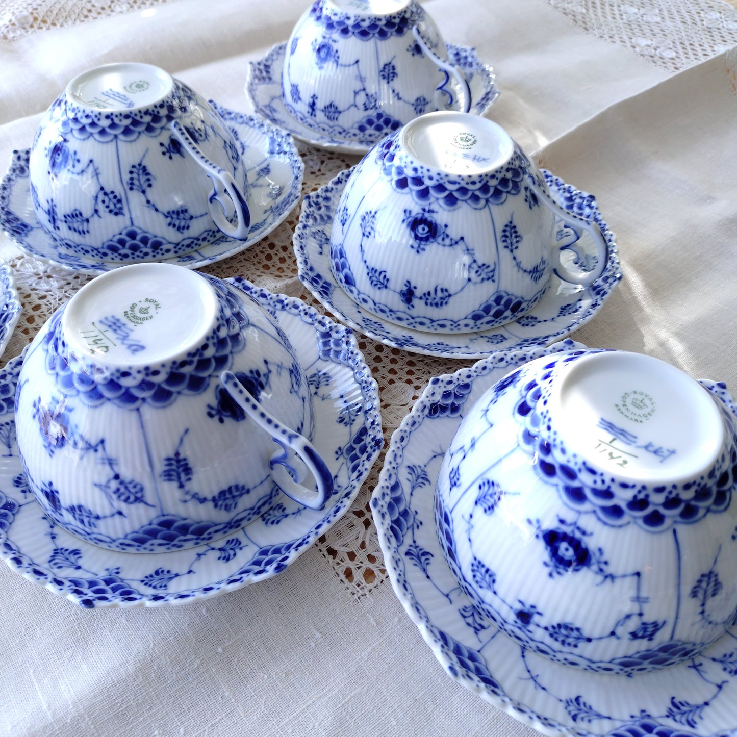 1950～1970年代RoyalCopenhagenフルレースのモーニングカップソーサー大きいです/Full Lace, Morning cup and saucer
