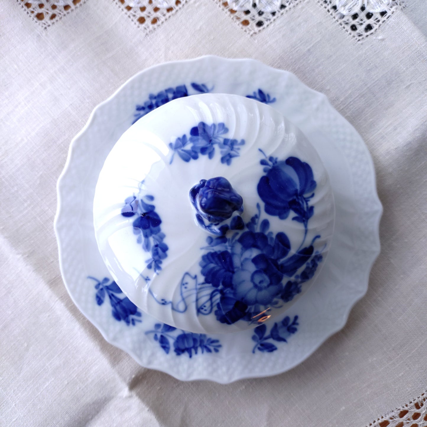 1967/1968年RoyalCopenhagenブルーフラワーカーブのバターケース/バターディッシュ直径約17.5㎝D/Butter dish