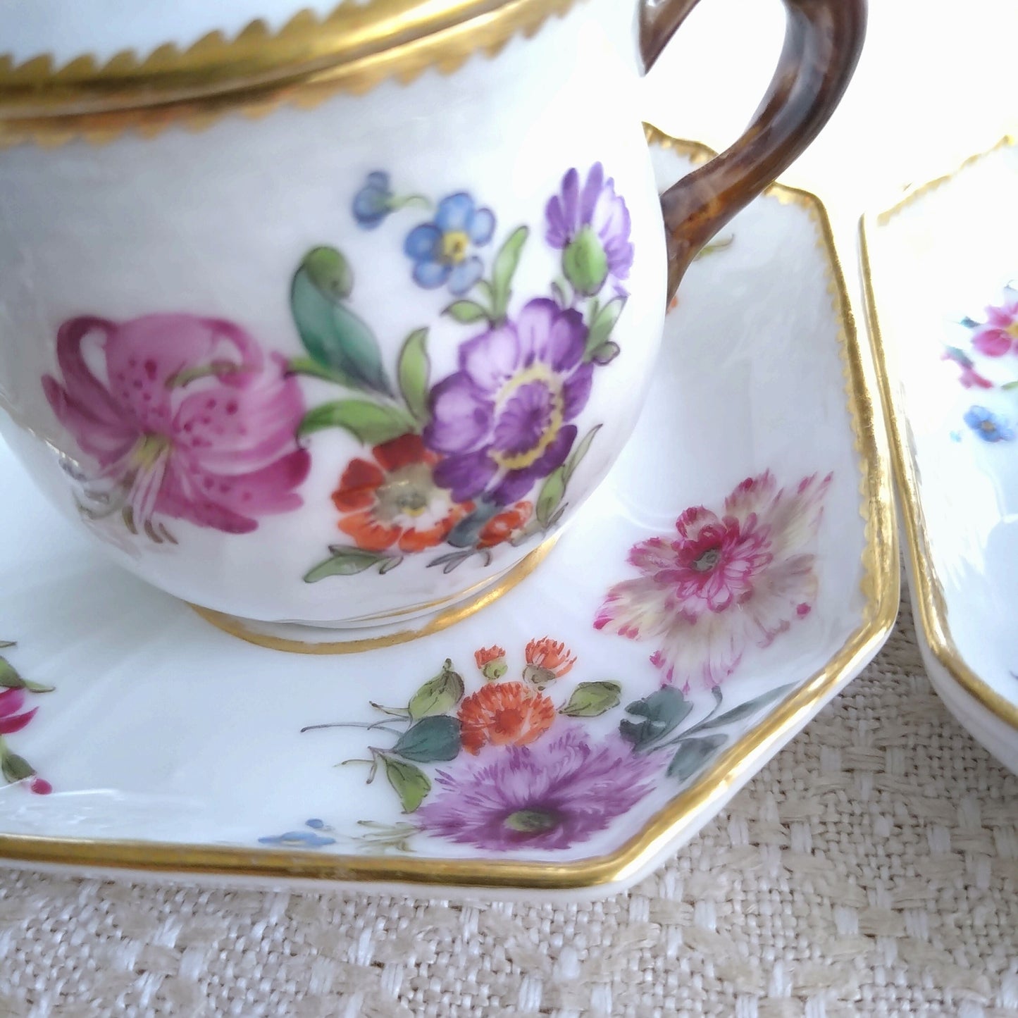 1870～1922年RoyalCopenhagenサクソンフラワーのカスタードカップソーサー/SaxonFlowerCremecupSaucer