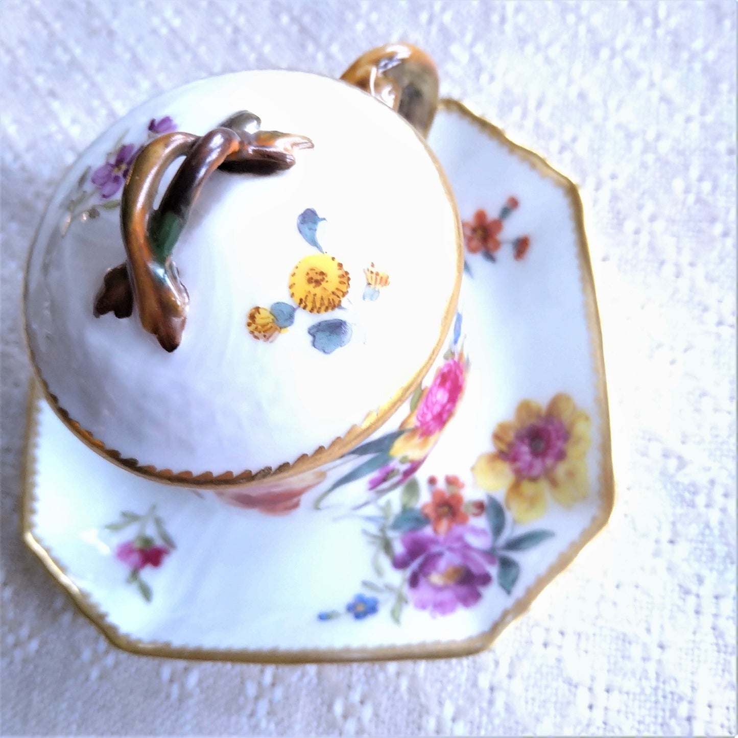 1870～1922年RoyalCopenhagenサクソンフラワーのカスタードカップソーサー/SaxonFlowerCremecupSaucer