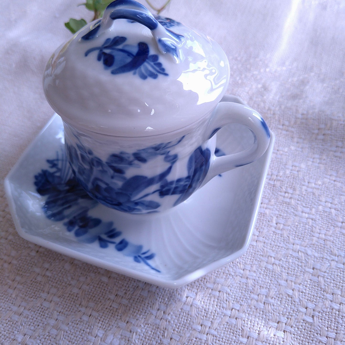 RoyalCopenhagenブルーフラワーカーブのカスタードカップソーサー1950年代～1970年代/Custard cup and saucer