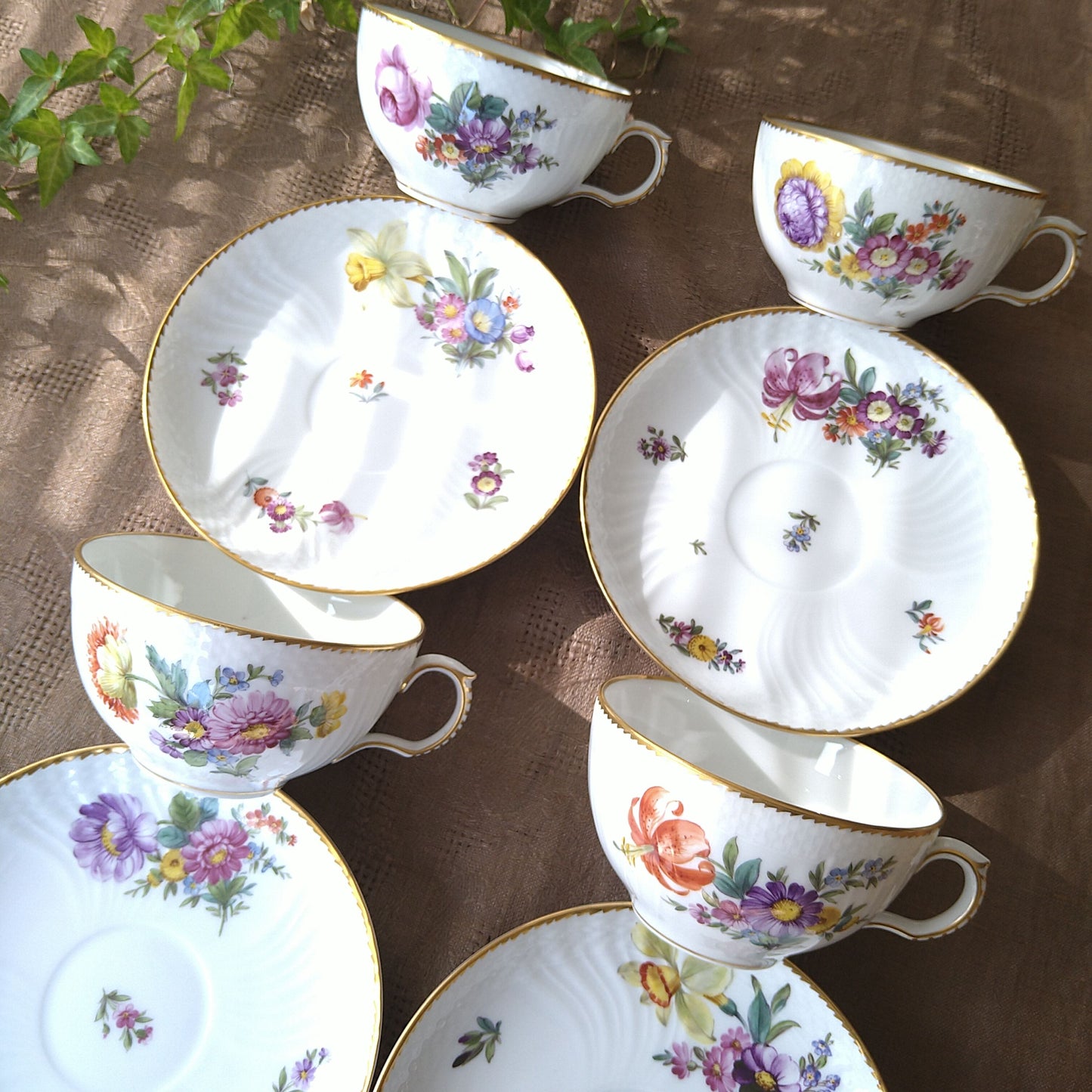 1930年代～1960年代のRoyalCopenhagenサクソンフラワーのモーニングカップソーサー/SaxonFlowerMorningCupSaucer