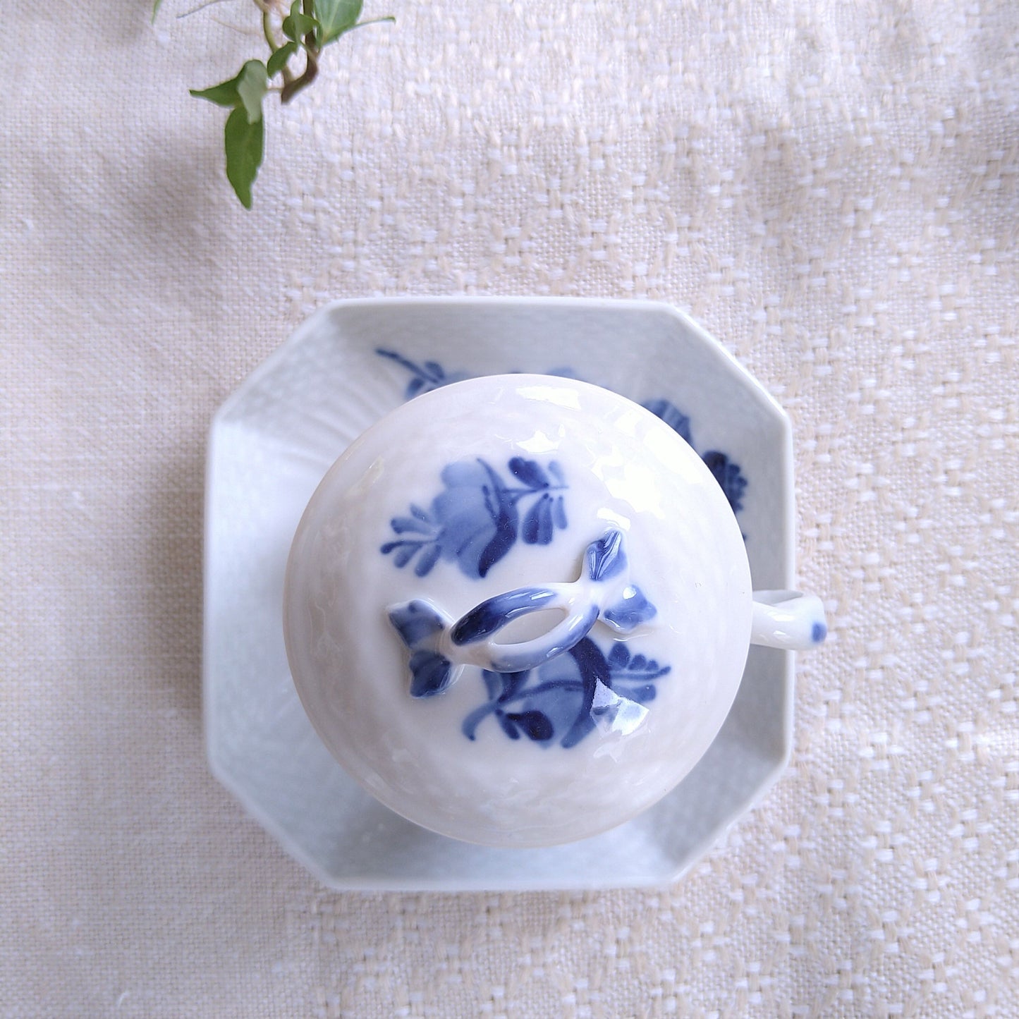 RoyalCopenhagenブルーフラワーカーブのカスタードカップソーサー1950年代～1970年代/Custard cup and saucer