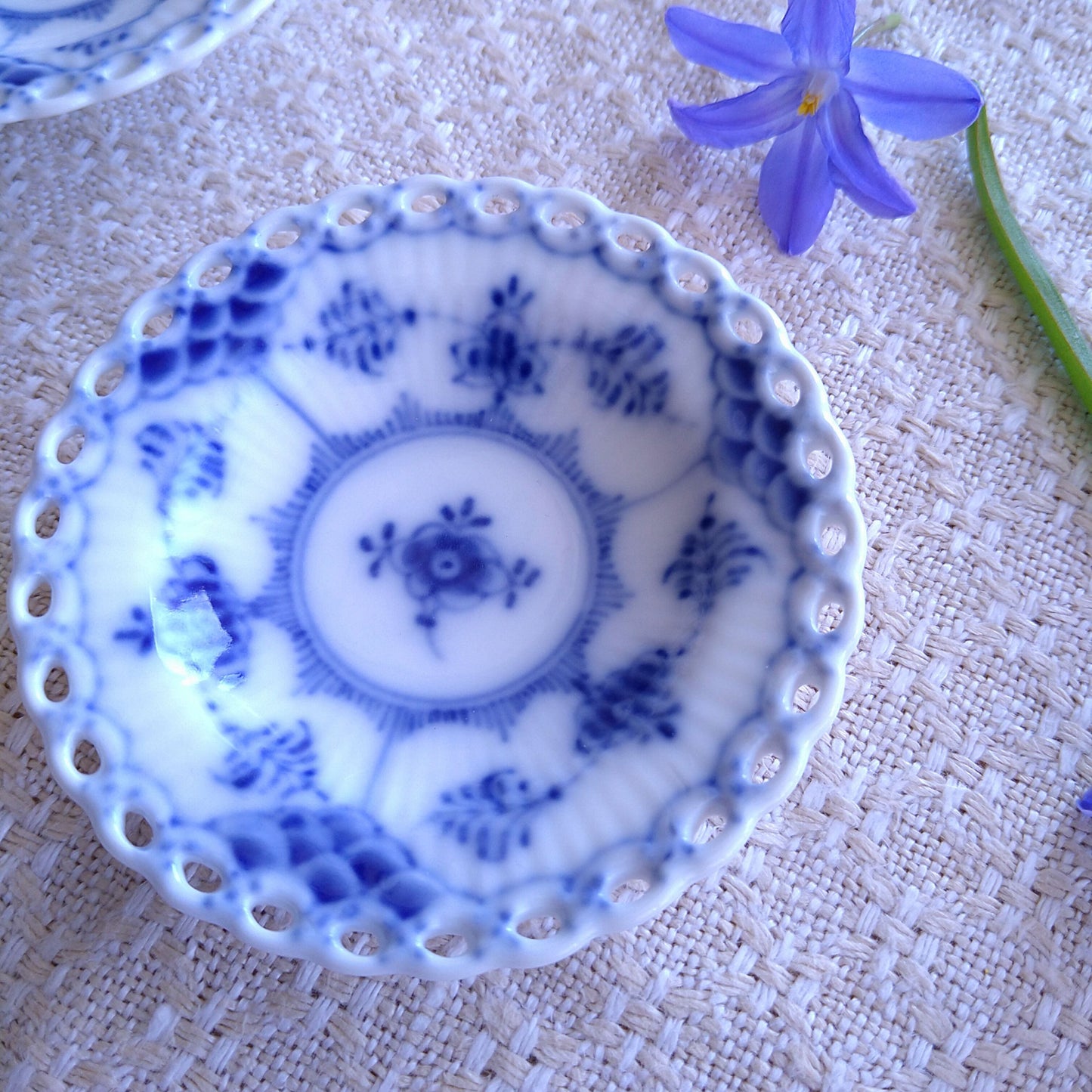 RoyalCopenhagenフルレースのバタープレート直径約7.5㎝/FullLace ButterPad