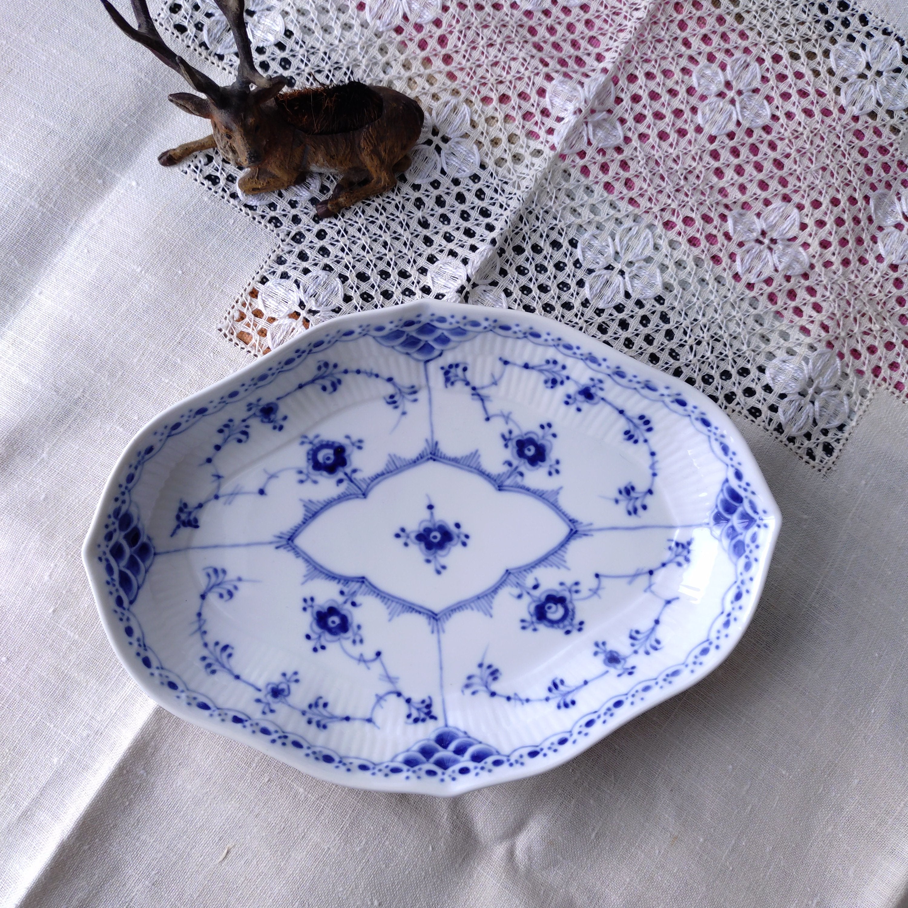 RoyalCopenhagenブルーフルーテッド/BlueFlutedハーフレース – Antique