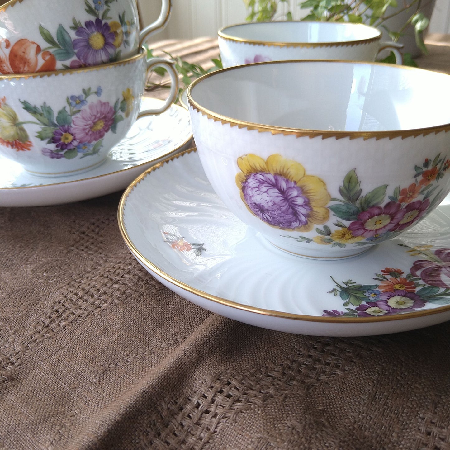 1930年代～1960年代のRoyalCopenhagenサクソンフラワーのモーニングカップソーサー/SaxonFlowerMorningCupSaucer