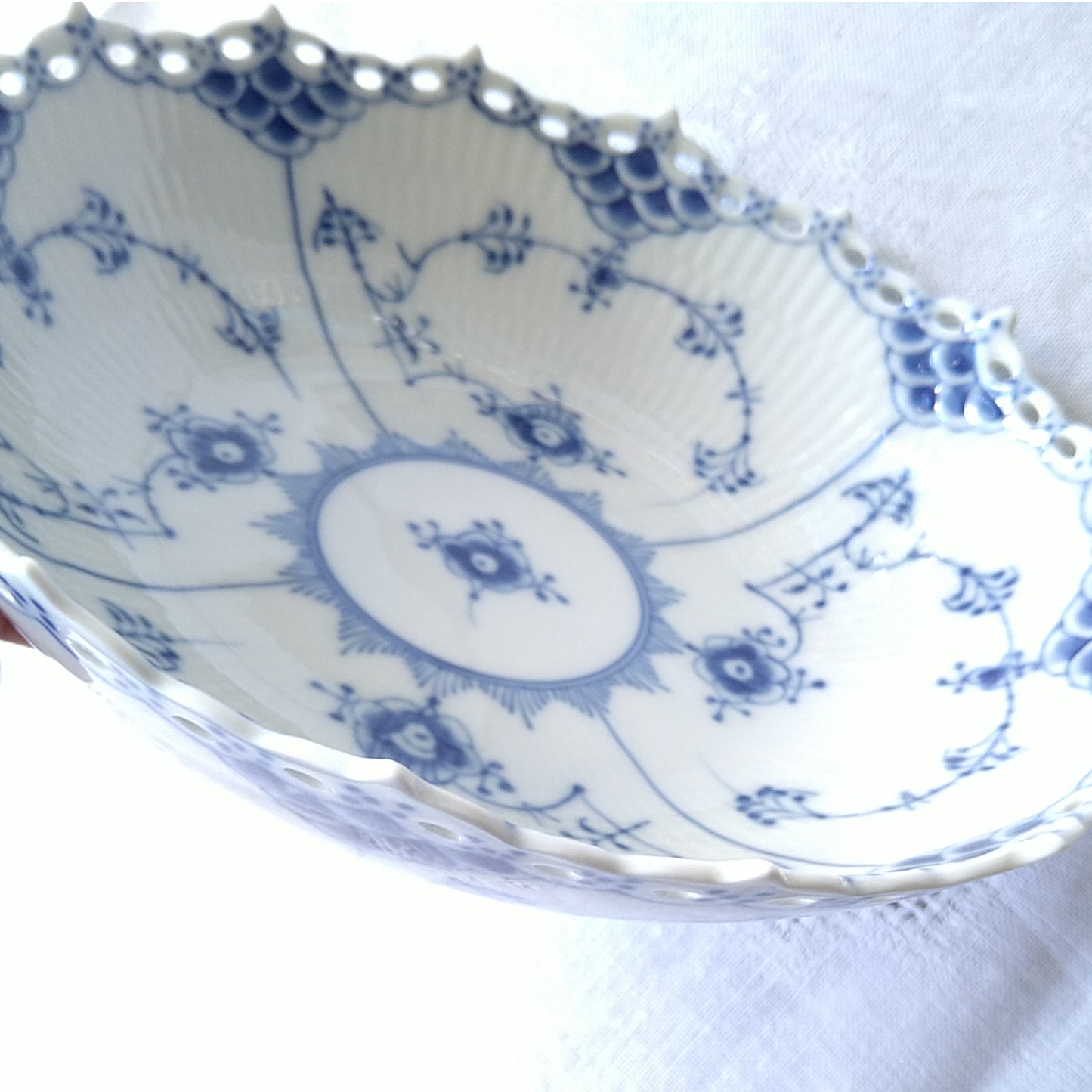 1969～1974年RoyalCopenhagenブルーフルーテッドフルレースサラダボウル/Full Lace Sallad bowl