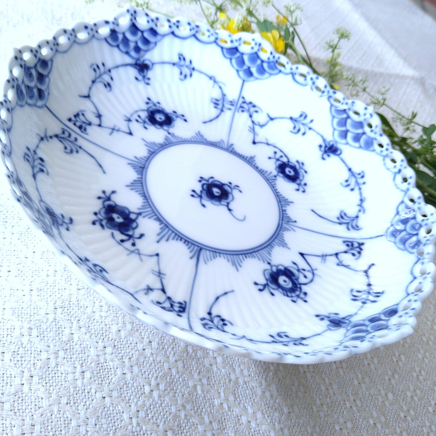 1969～1974年のRoyalCopenhagenフルレースの高台のお皿は直径約17.3㎝D/Full Lace High stand Plate17.3cmD