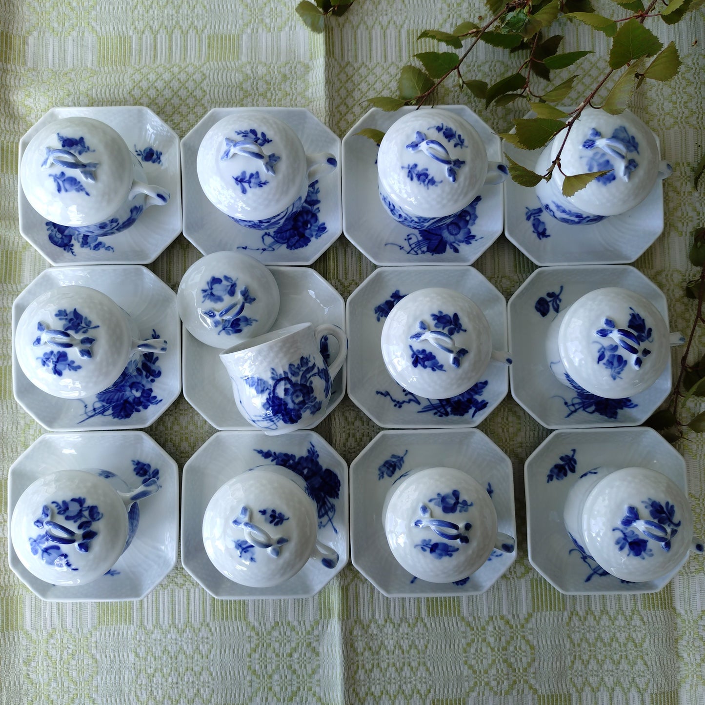 RoyalCopenhagenブルーフラワーカーブのカスタードカップソーサー1950年代～1970年代/Custard cup and saucer