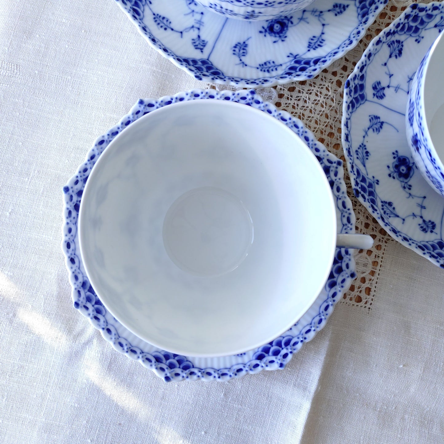1950～1970年代RoyalCopenhagenフルレースのモーニングカップソーサー大きいです/Full Lace, Morning cup and saucer
