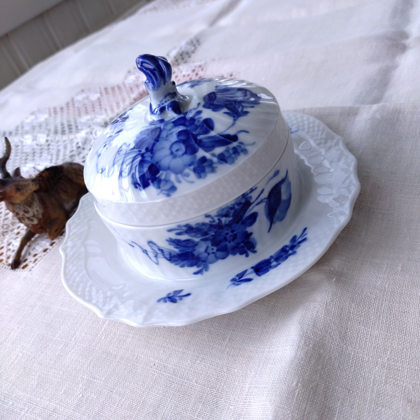 1967/1968年RoyalCopenhagenブルーフラワーカーブのバターケース/バターディッシュ直径約17.5㎝D/Butter dish