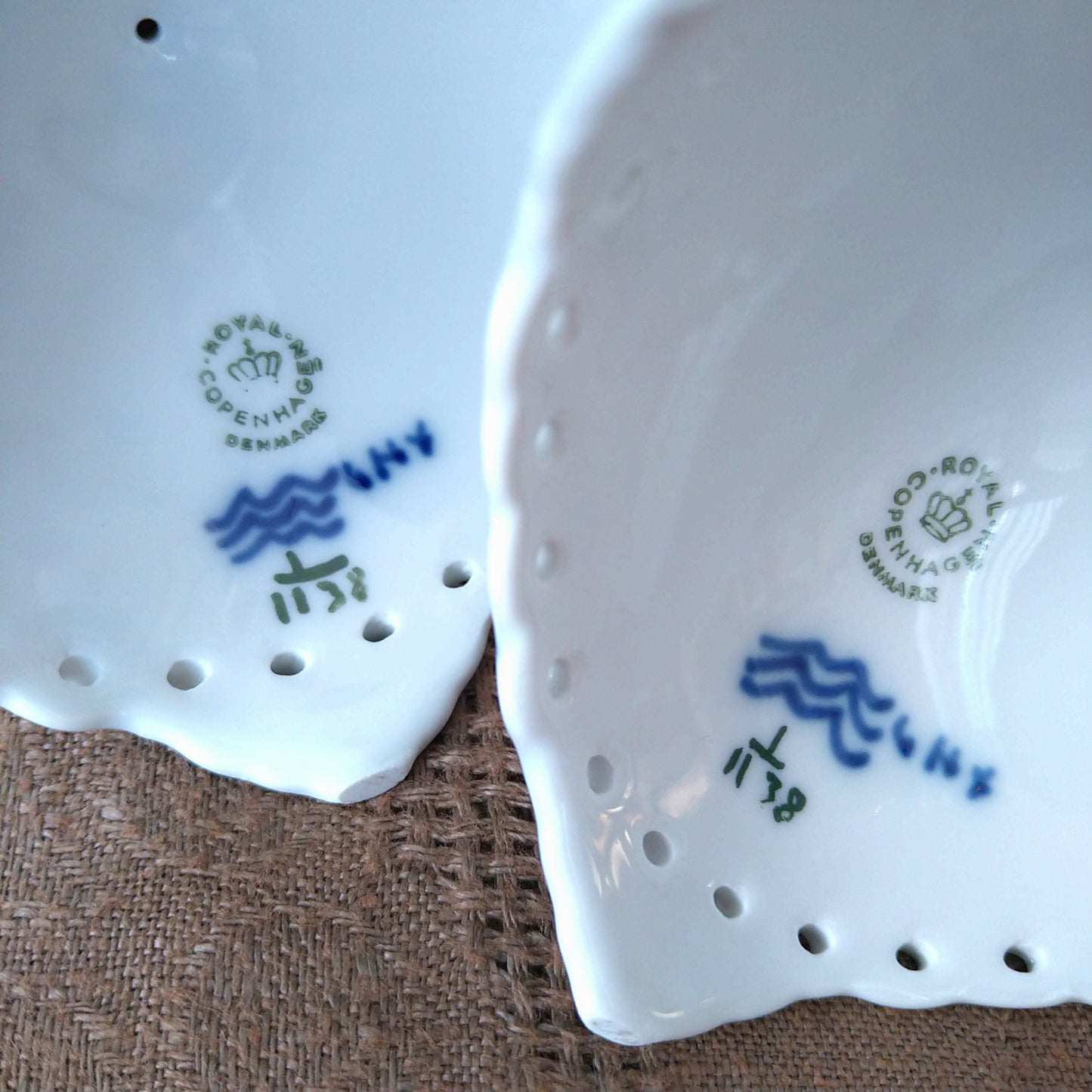 1975～1979年RoyalCopenhagenフルレースキャンドルスタンド、ペア/Full Lace Candle stand Pair