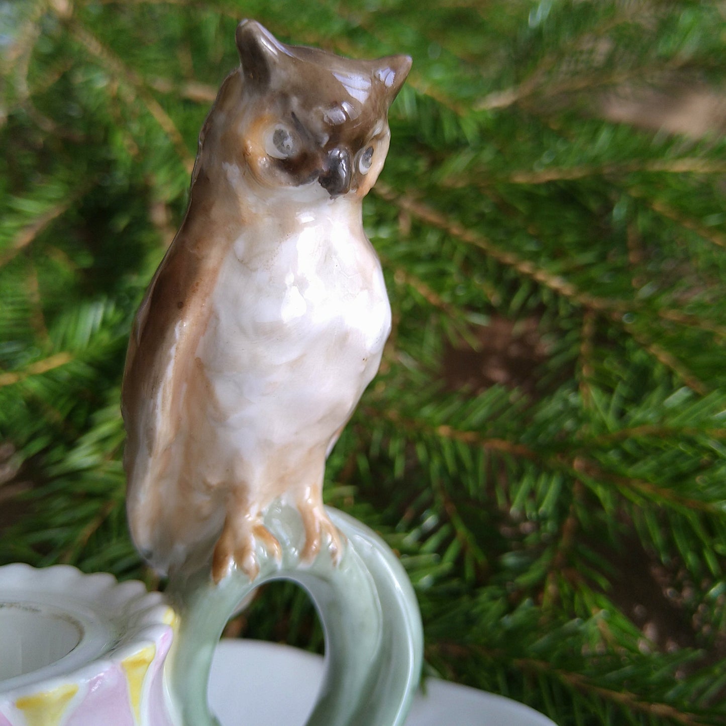 Rörstrandロールストランド1900年初頭のフクロウと睡蓮のアールヌーヴォー/ユーゲントシュティールの…..何か。笑。高さ約13㎝H18㎝L×17㎝W