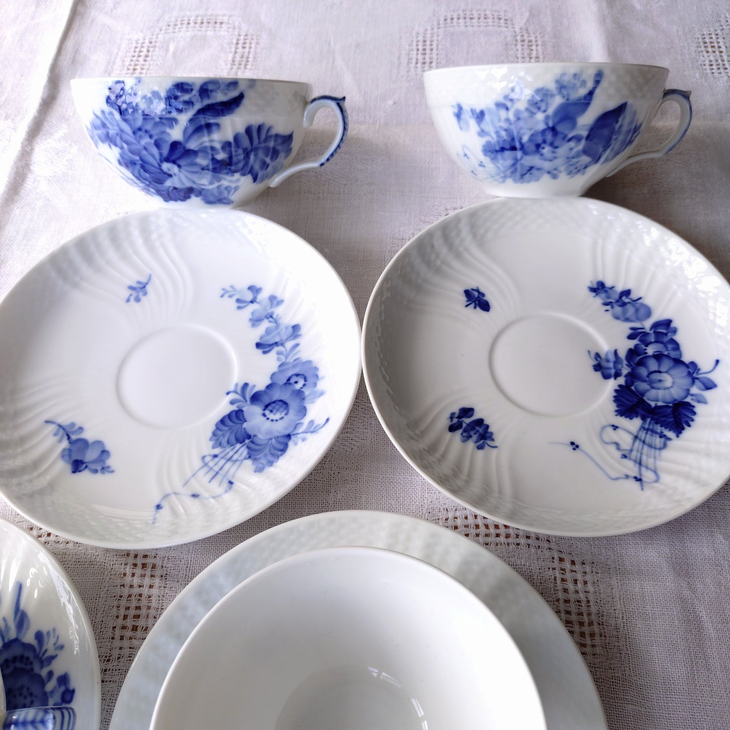 1960～1970年代RoyalCopenhagenブルーフラワーカーブのティーカップソーサー型番1551/Blue flower curve, tea up and saucer