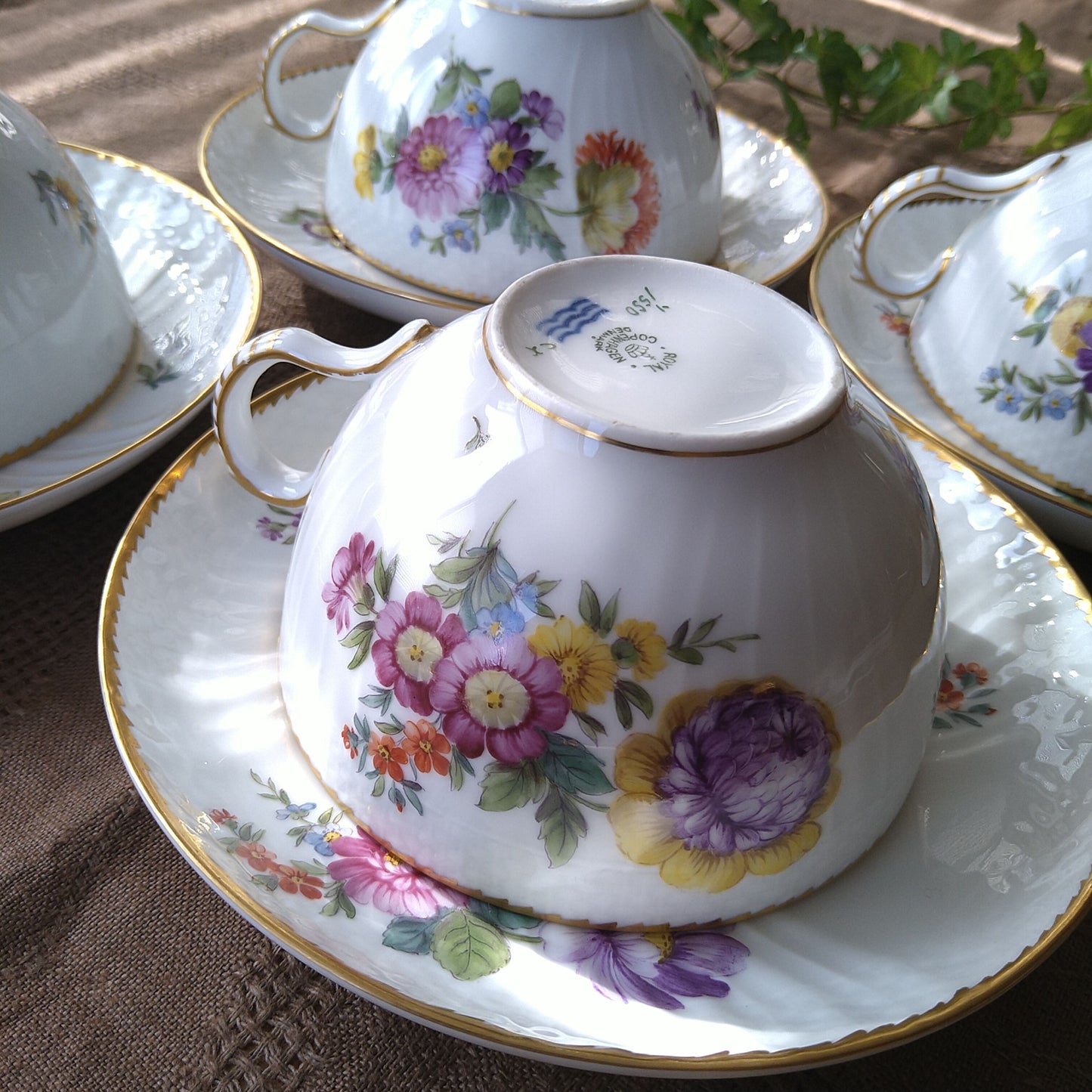 1930年代～1960年代のRoyalCopenhagenサクソンフラワーのモーニングカップソーサー/SaxonFlowerMorningCupSaucer