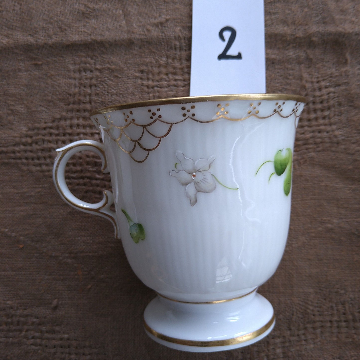 1892年RoyalCopenhagen の白いスミレのカップソーサー/WhiteVioletCupSaucer