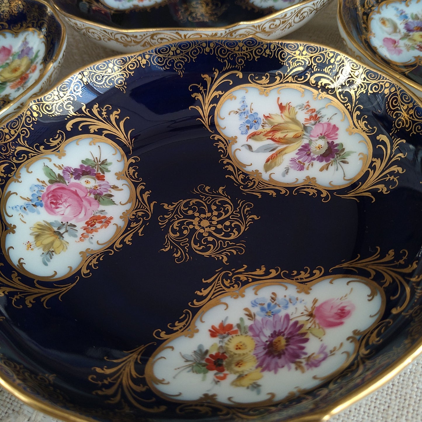 Meissen コバルトドイツフラワー6人用コーヒーサービス/Cobalt Coffee set for six person