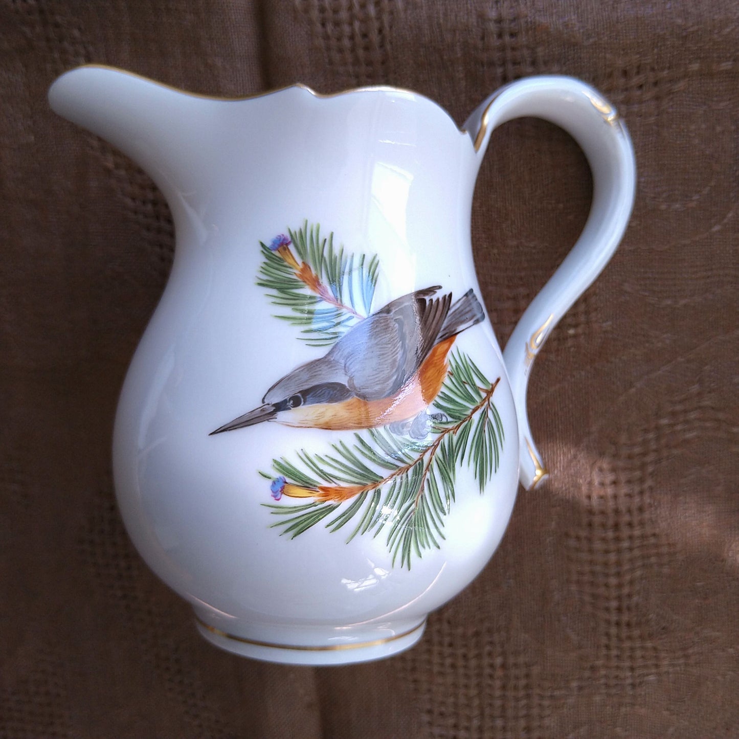 Meissenマイセンドイツの鳥のコーヒーポット、ミルク、シュガー3点セット