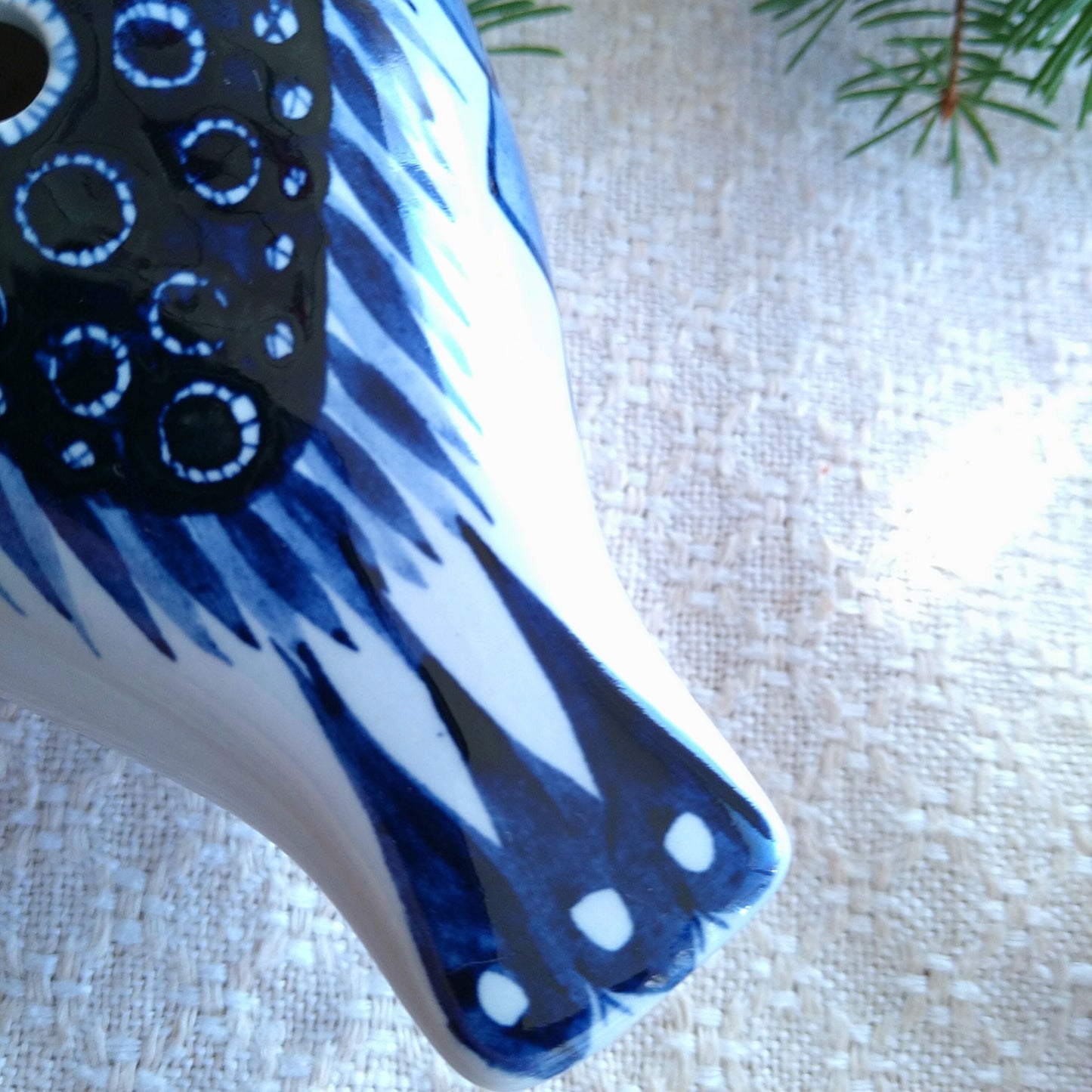 Aluminiaアルミニアの青い鳥のチューリップベース全長約17㎝L/TuripVase