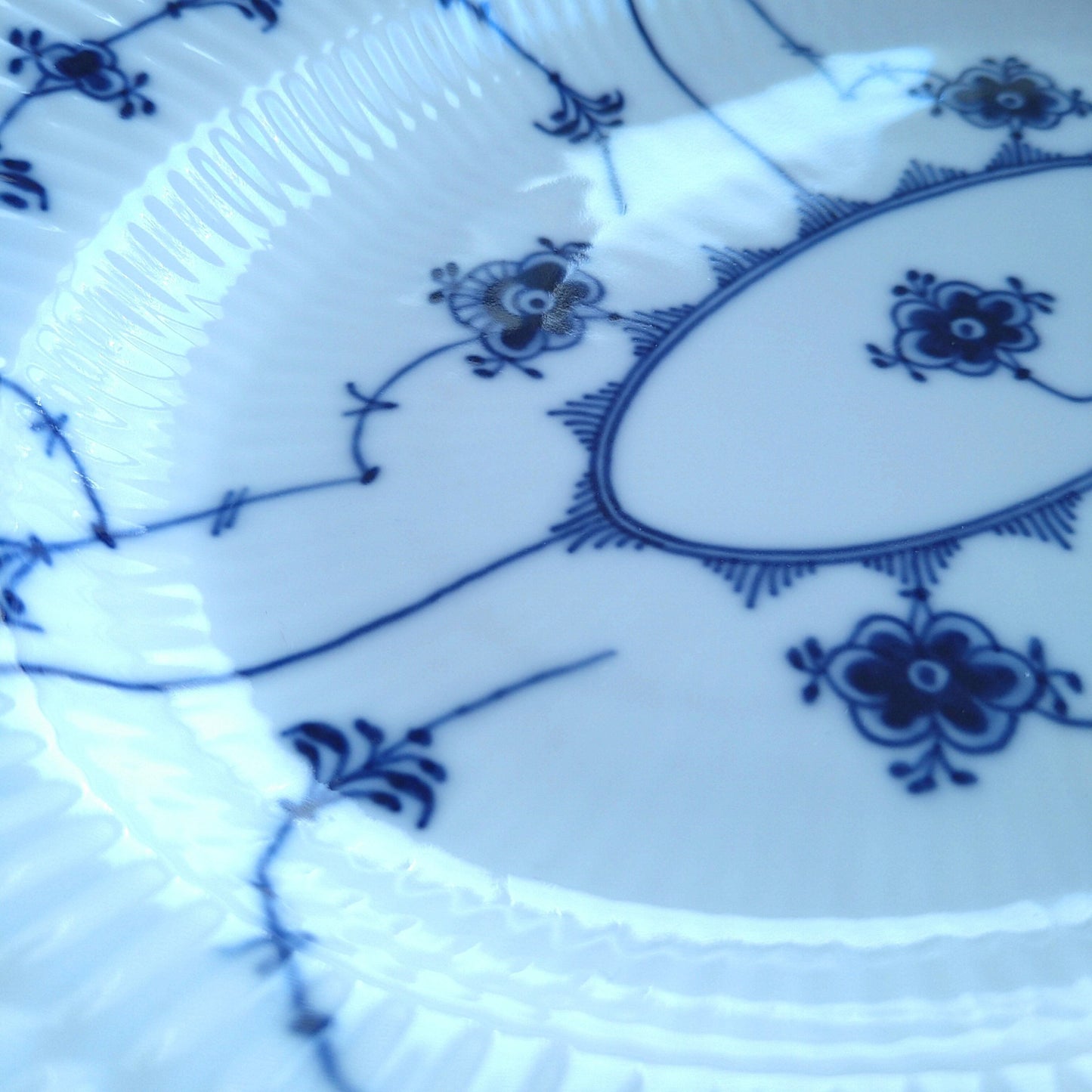 1957年RoyalCopenhagenブルーフルーテッドプレインの小さめ楕円皿25㎝×19.5㎝/BlueFlutedPlainOvalPlate