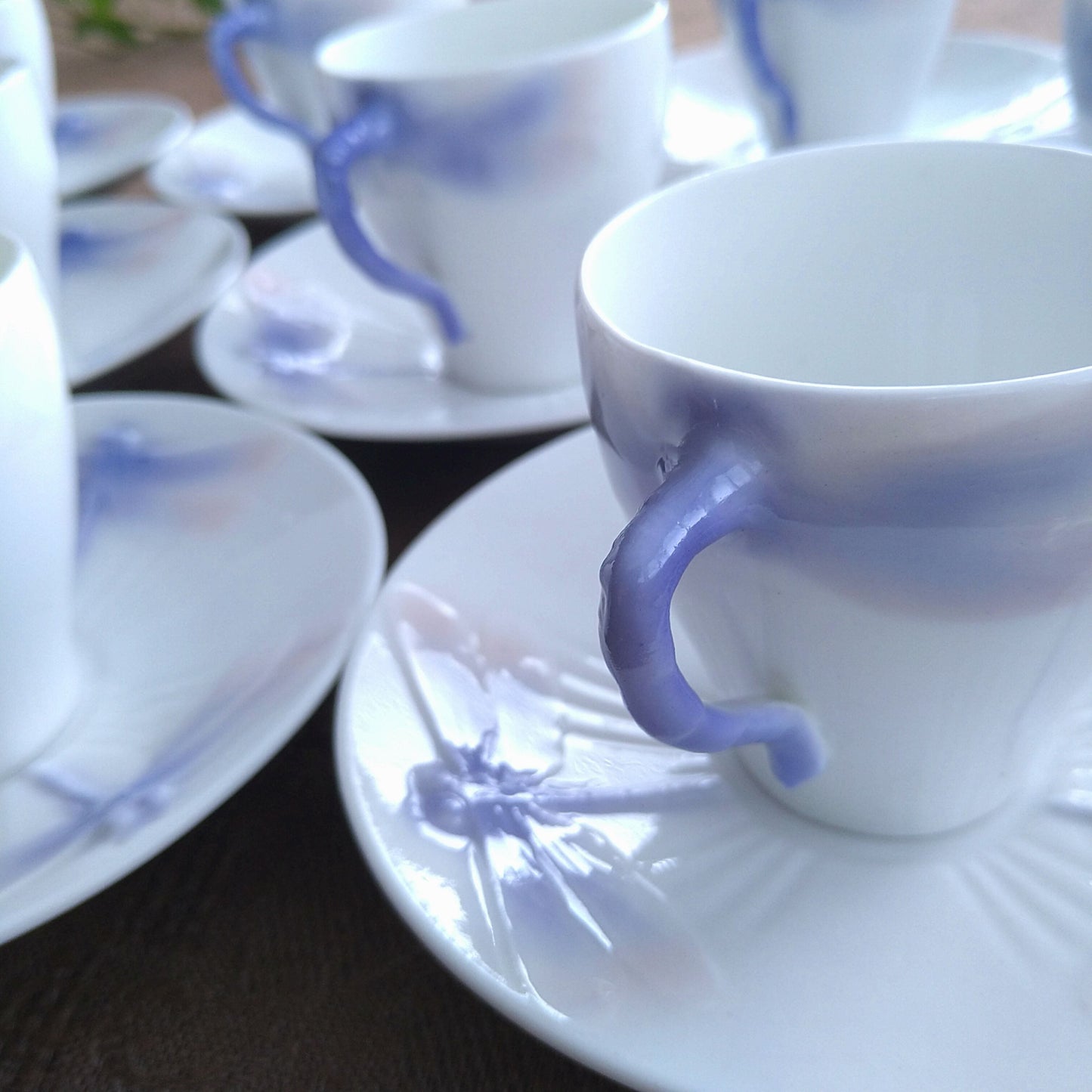 RörstrandロールストランドAlfWallanderデザイン、アールヌーヴォーのトンボのカップソーサー/Art Nouveau,Dragonfly,Cup and Saucer