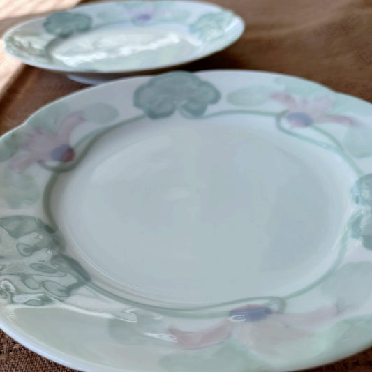 1902-1907年スウェーデンRörstrandのシクラメンのケーキプレート直径約17㎝D,ユーゲント/アールヌーヴォー