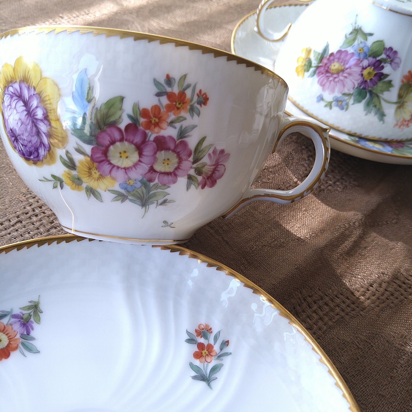 1930年代～1960年代のRoyalCopenhagenサクソンフラワーのモーニングカップソーサー/SaxonFlowerMorningCupSaucer
