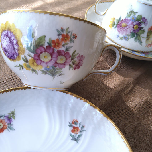 1930年代～1960年代のRoyalCopenhagenサクソンフラワーのモーニングカップソーサー/SaxonFlowerMorningCupSaucer