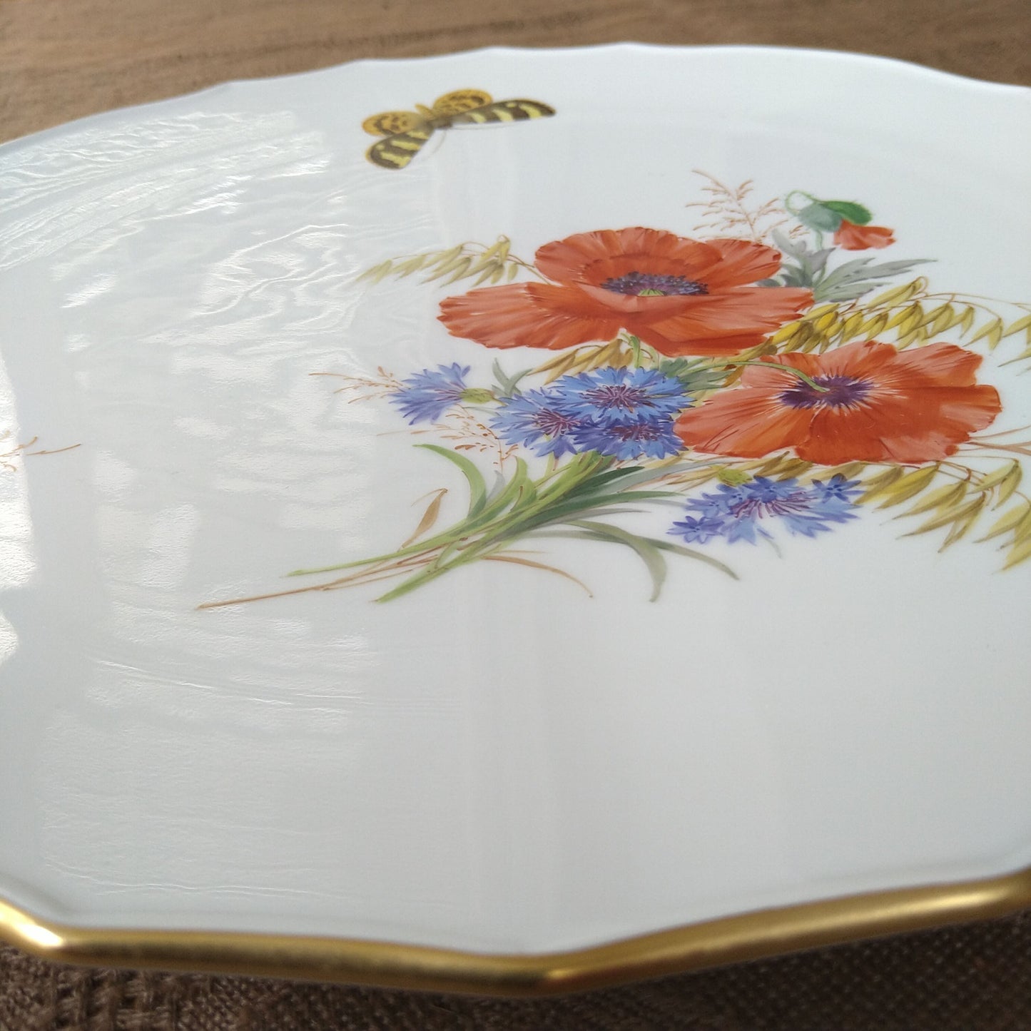 1993年の自然主義絵付けサーヴィングプレート大皿直径約32㎝/ServingPlate,ca32cmD