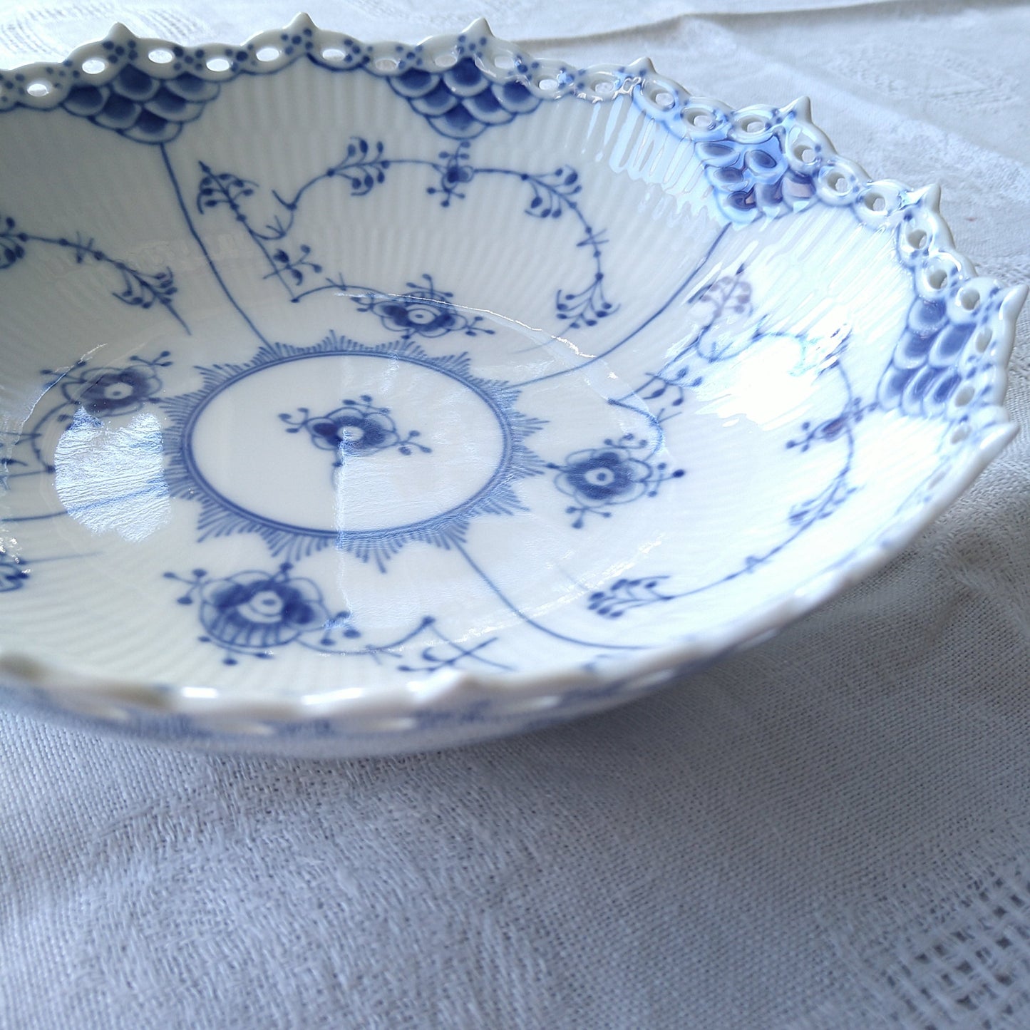 1969～1974年RoyalCopenhagenブルーフルーテッドフルレースサラダボウル/Full Lace Sallad bowl