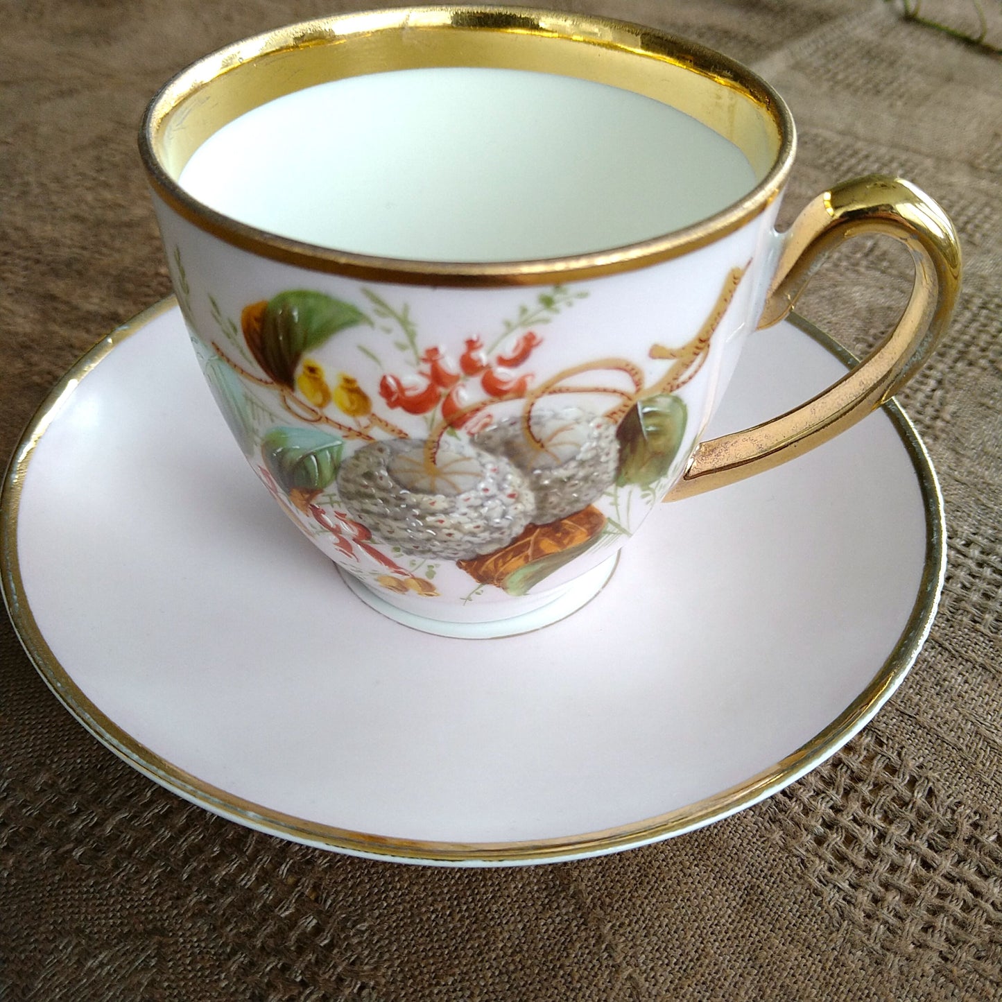 1853～1894年!Bing＆Grondahlビングオーグレンダールのアンティークのピンクのカップソーサー/AntiqueCupSaucer