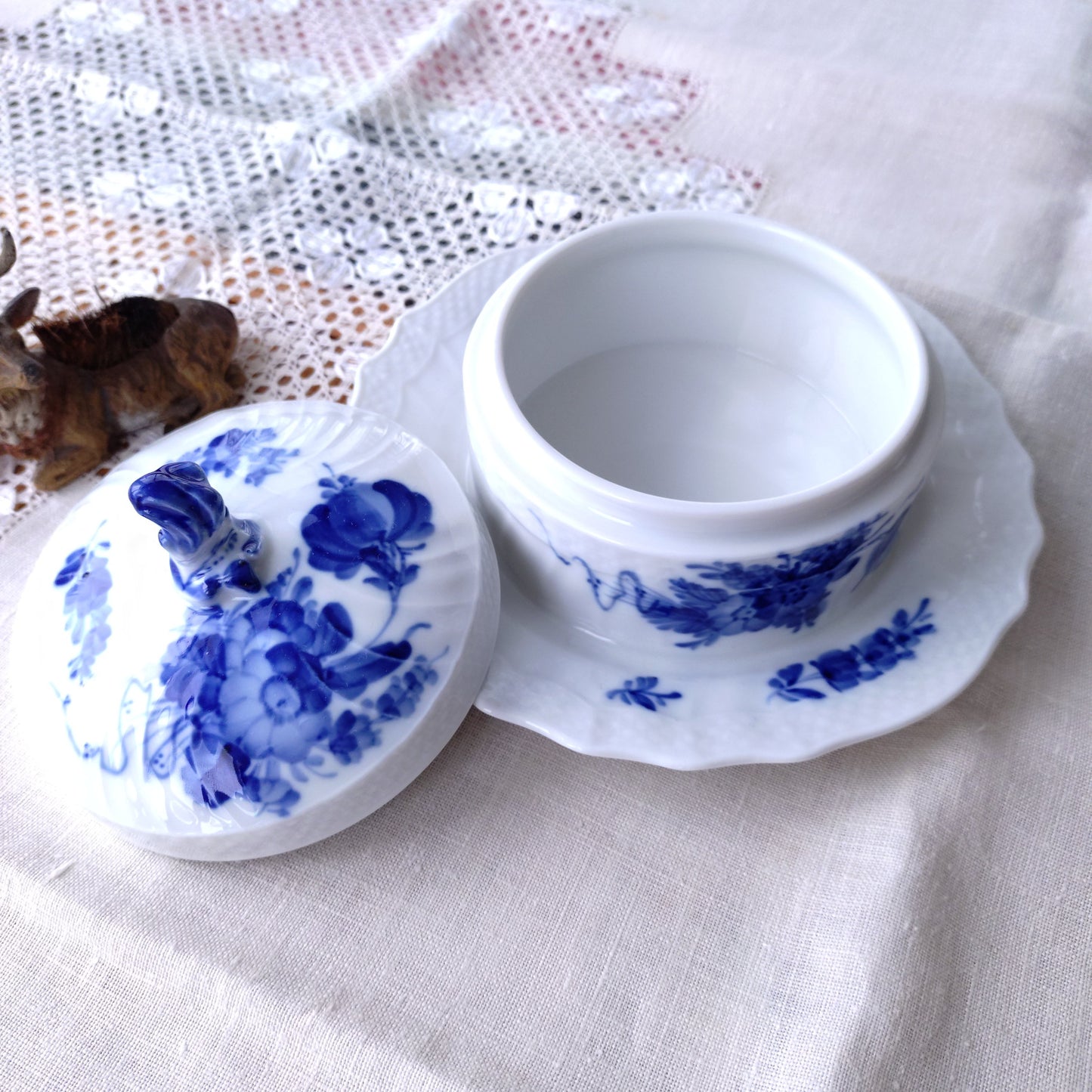 1967/1968年RoyalCopenhagenブルーフラワーカーブのバターケース/バターディッシュ直径約17.5㎝D/Butter dish