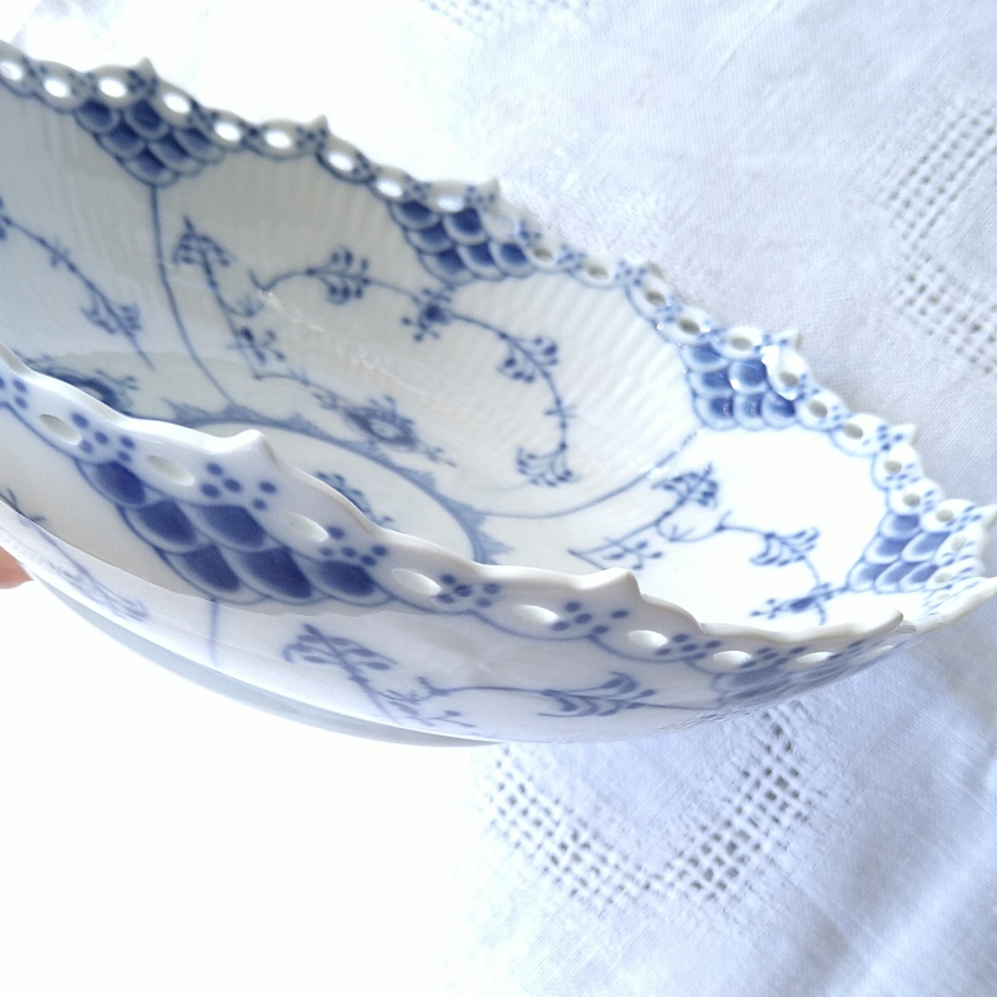 1969～1974年RoyalCopenhagenブルーフルーテッドフルレースサラダボウル/Full Lace Sallad bowl