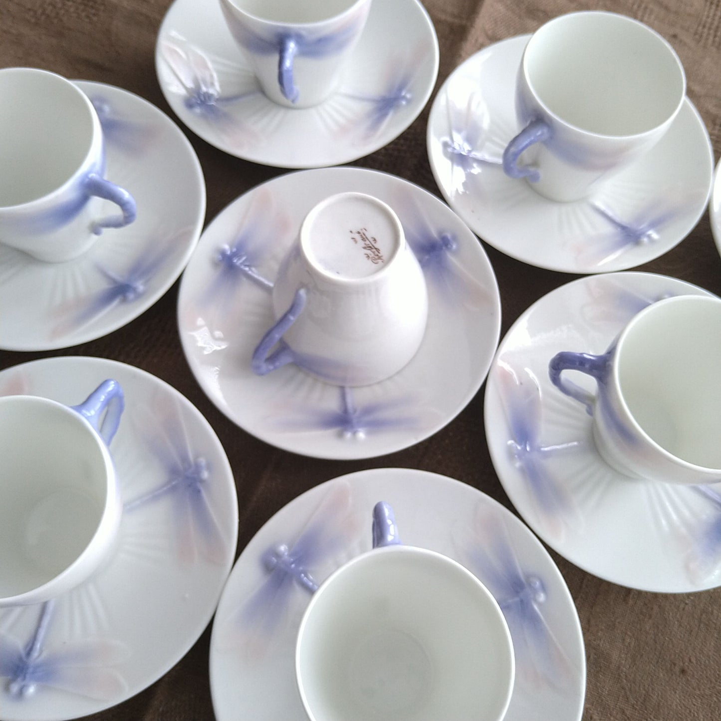 RörstrandロールストランドAlfWallanderデザイン、アールヌーヴォーのトンボのカップソーサー/Art Nouveau,Dragonfly,Cup and Saucer