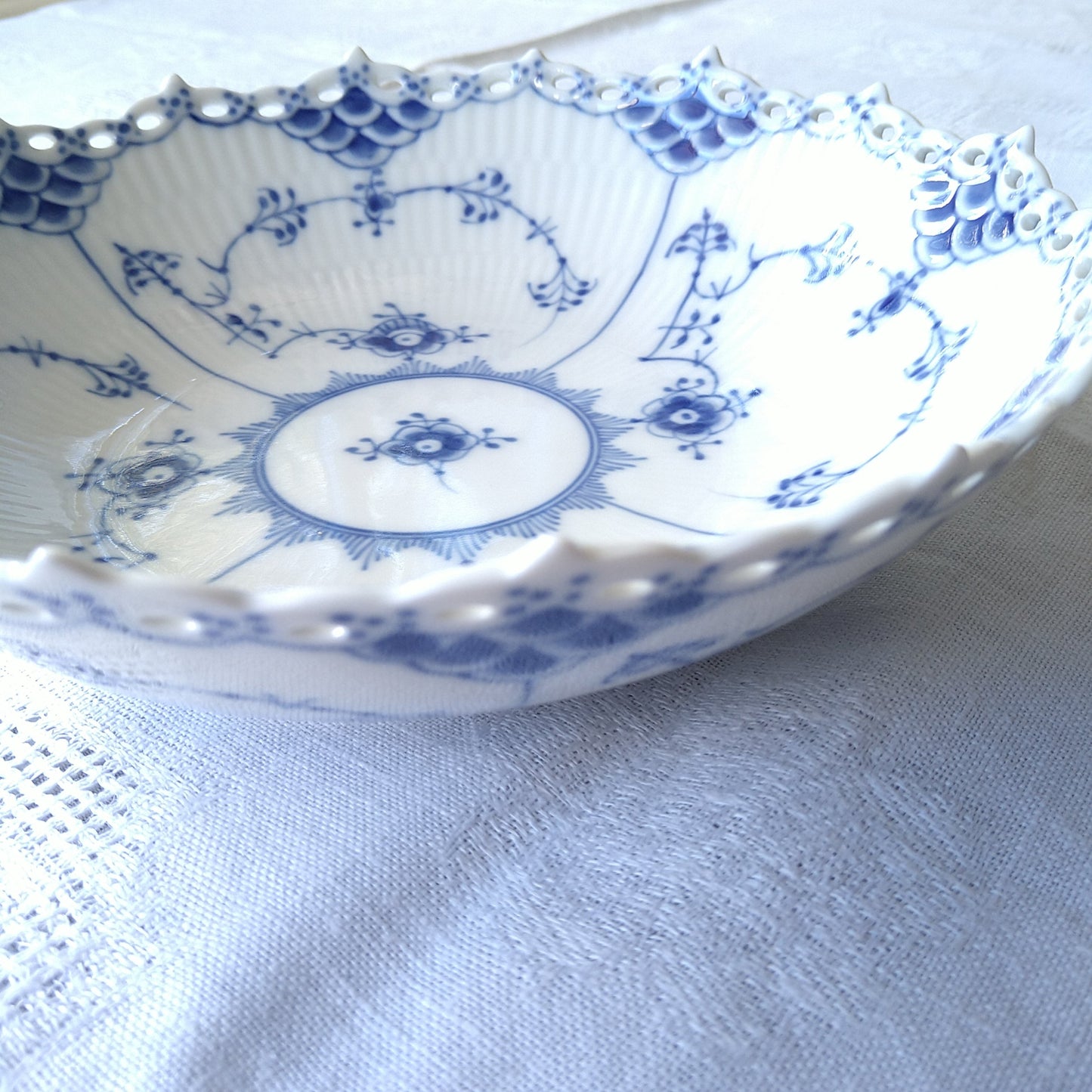 1969～1974年RoyalCopenhagenブルーフルーテッドフルレースサラダボウル/Full Lace Sallad bowl