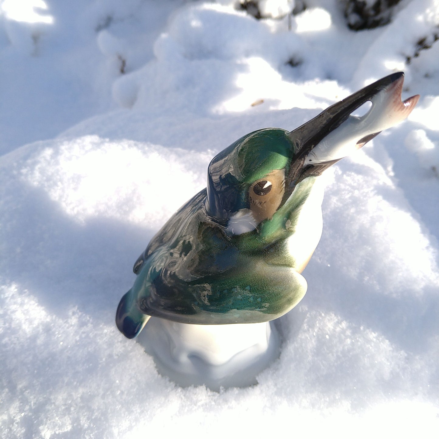 KPMベルリンの魚をくわえたカワセミ高さ約19㎝H/KPM Kingfisher with a fish
