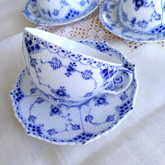 1950～1970年代RoyalCopenhagenフルレースのモーニングカップソーサー大きいです/Full Lace, Morning cup and saucer