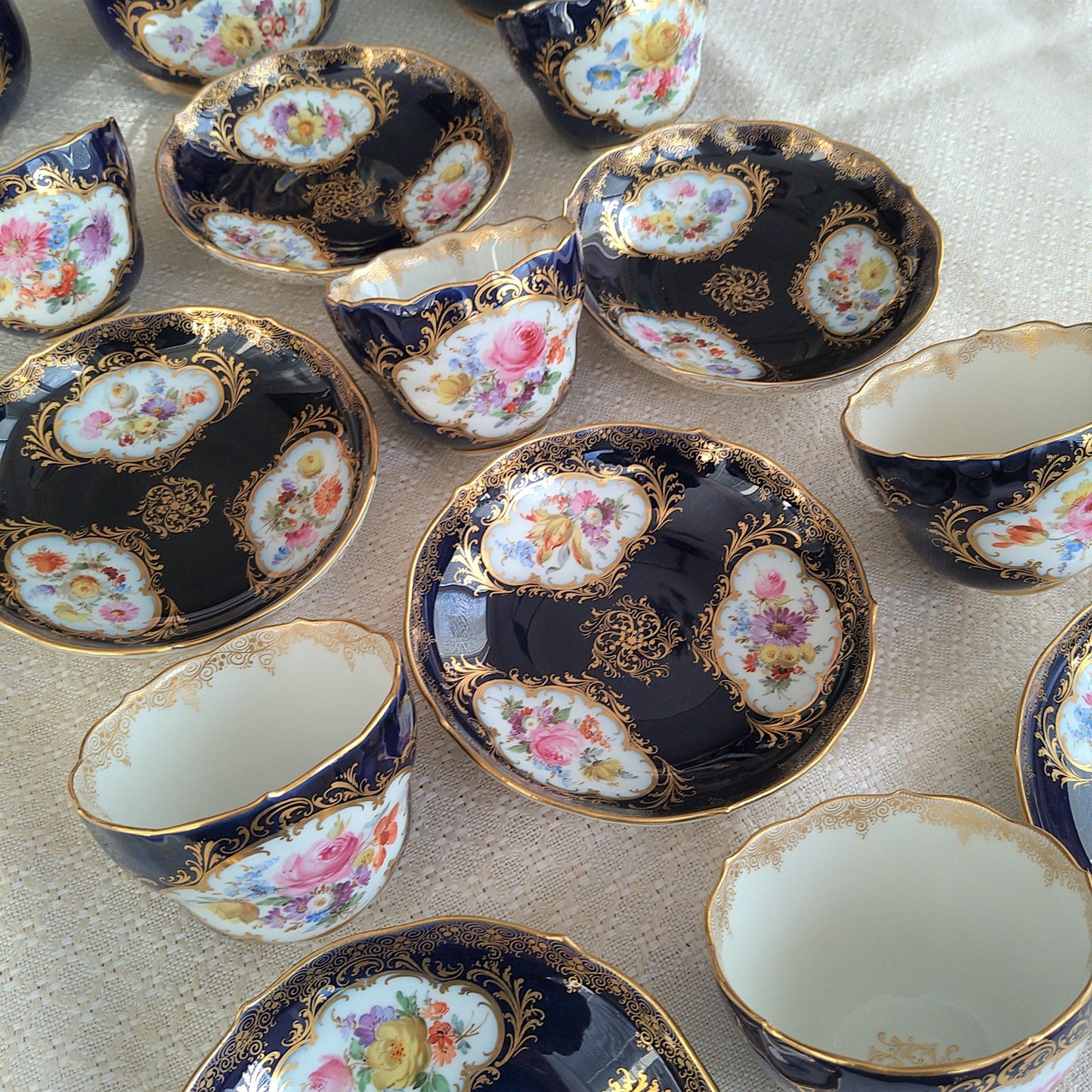 Meissen コバルトドイツフラワー6人用コーヒーサービス/Cobalt Coffee set for six person
