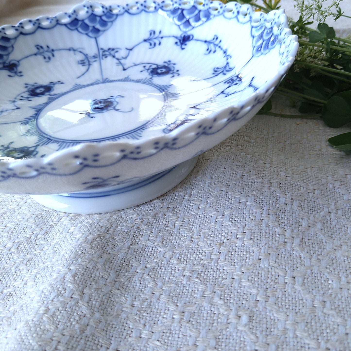 1969～1974年のRoyalCopenhagenフルレースの高台のお皿は直径約17.3㎝D/Full Lace High stand Plate17.3cmD