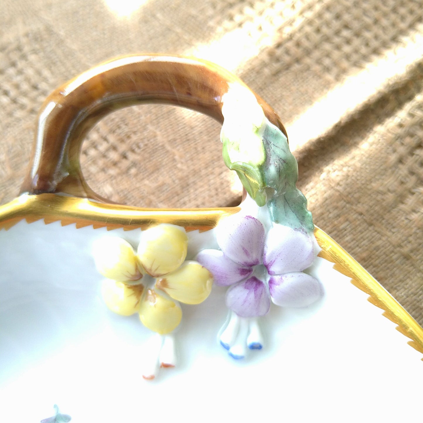 1960年のRoyalCopenhagenサクソンフラワーの小さい葉っぱ皿約18㎝×13.5㎝/LeafDishSaxonFlower