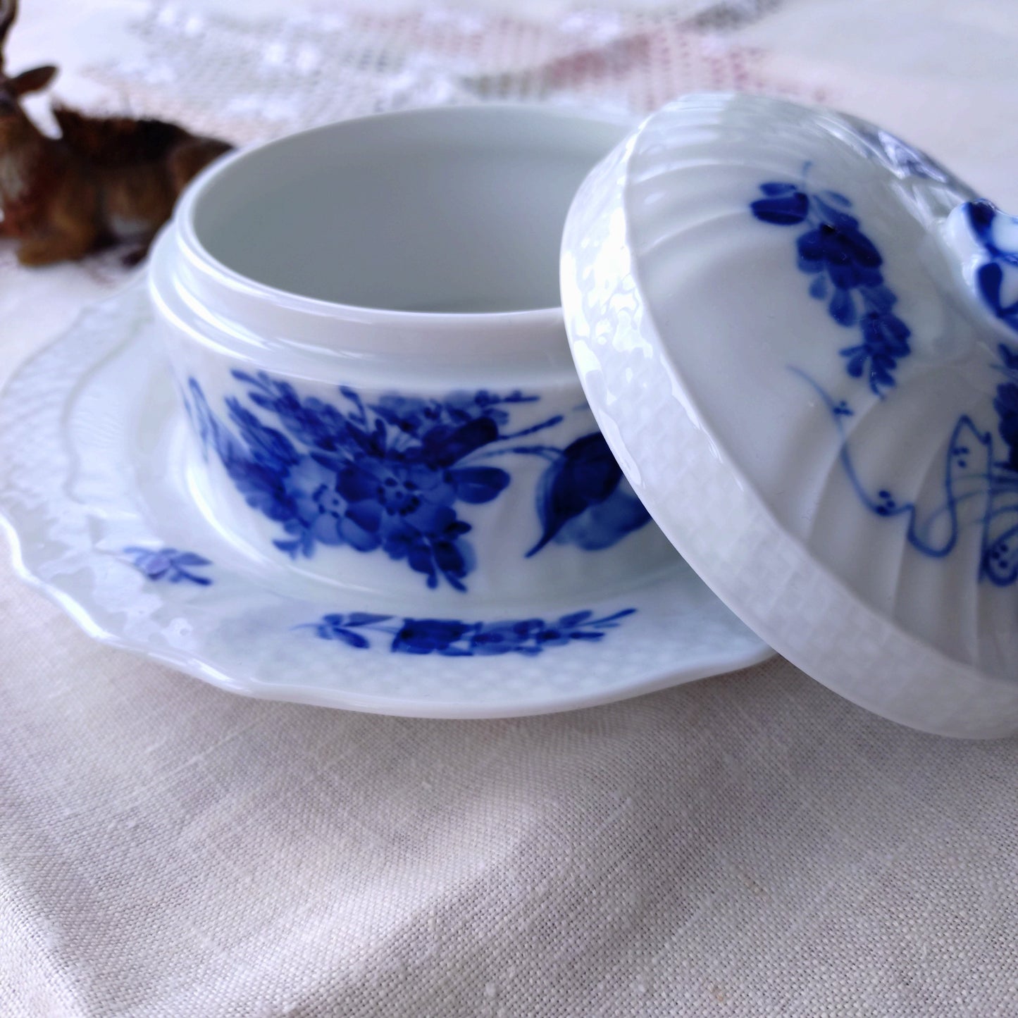 1967/1968年RoyalCopenhagenブルーフラワーカーブのバターケース/バターディッシュ直径約17.5㎝D/Butter dish
