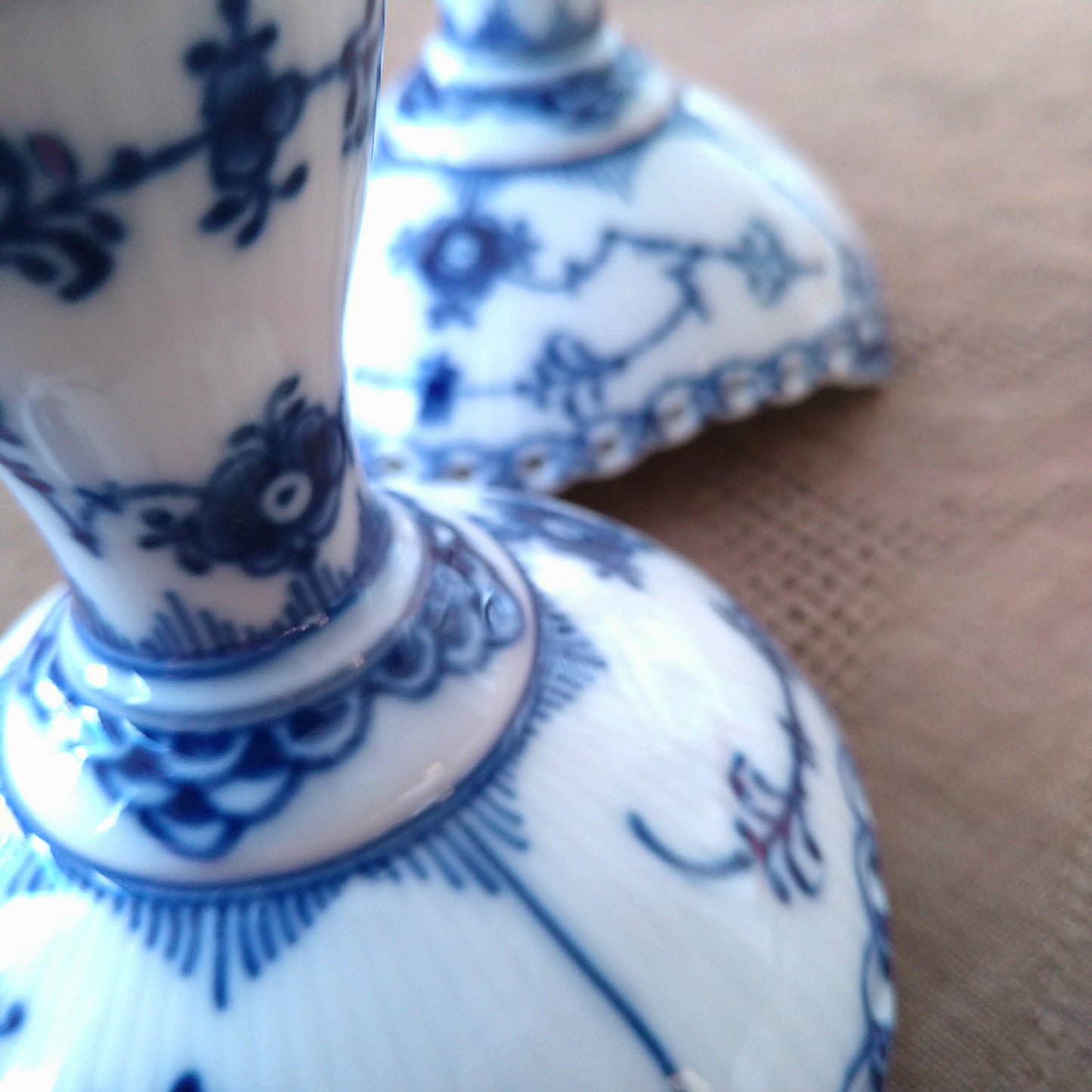 1975～1979年RoyalCopenhagenフルレースキャンドルスタンド、ペア/Full Lace Candle stand Pair