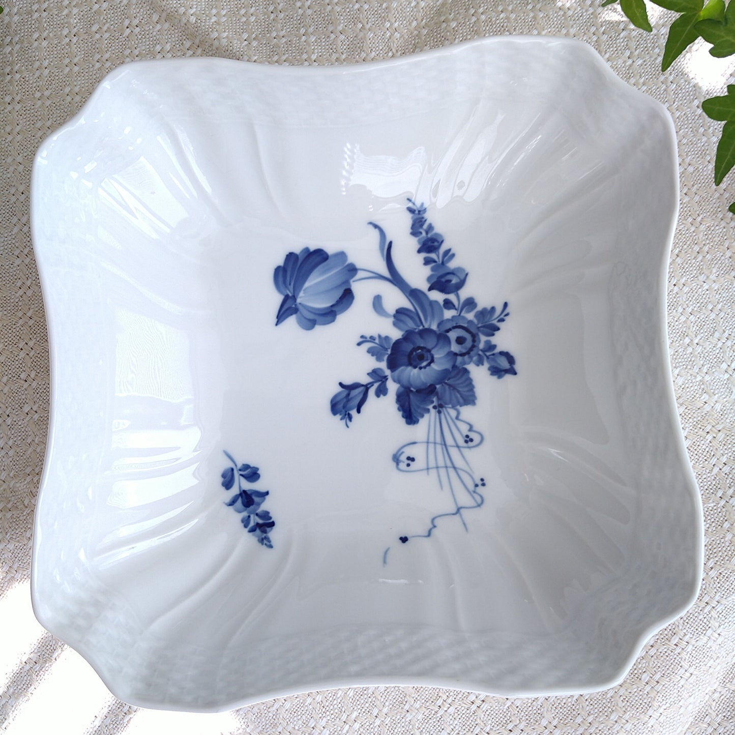 1975～1979年RoyalCopenhagenブルーフラワーカーブ角のサラダ皿21×21㎝/SquareSalladBowl