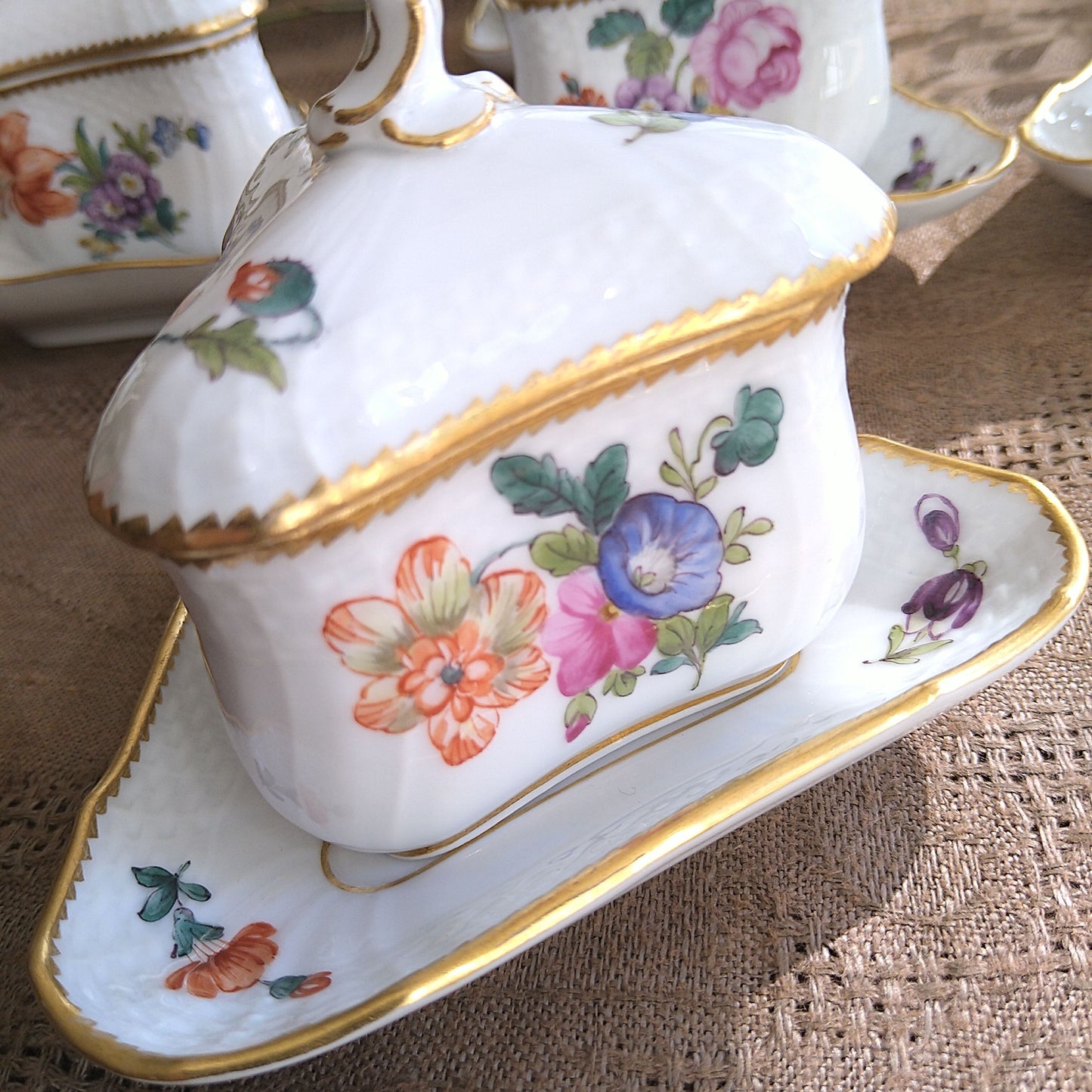 Royal Copenhagenサクソンフラワー三角カスタードカップソーサー/SaxonFlower Custurd cup and saucer