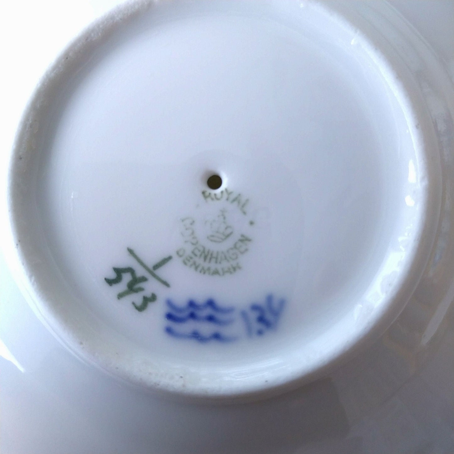 2nd Quality: 1924-1934 Royal Copenhagen Half Lace Egg Stand with plate
