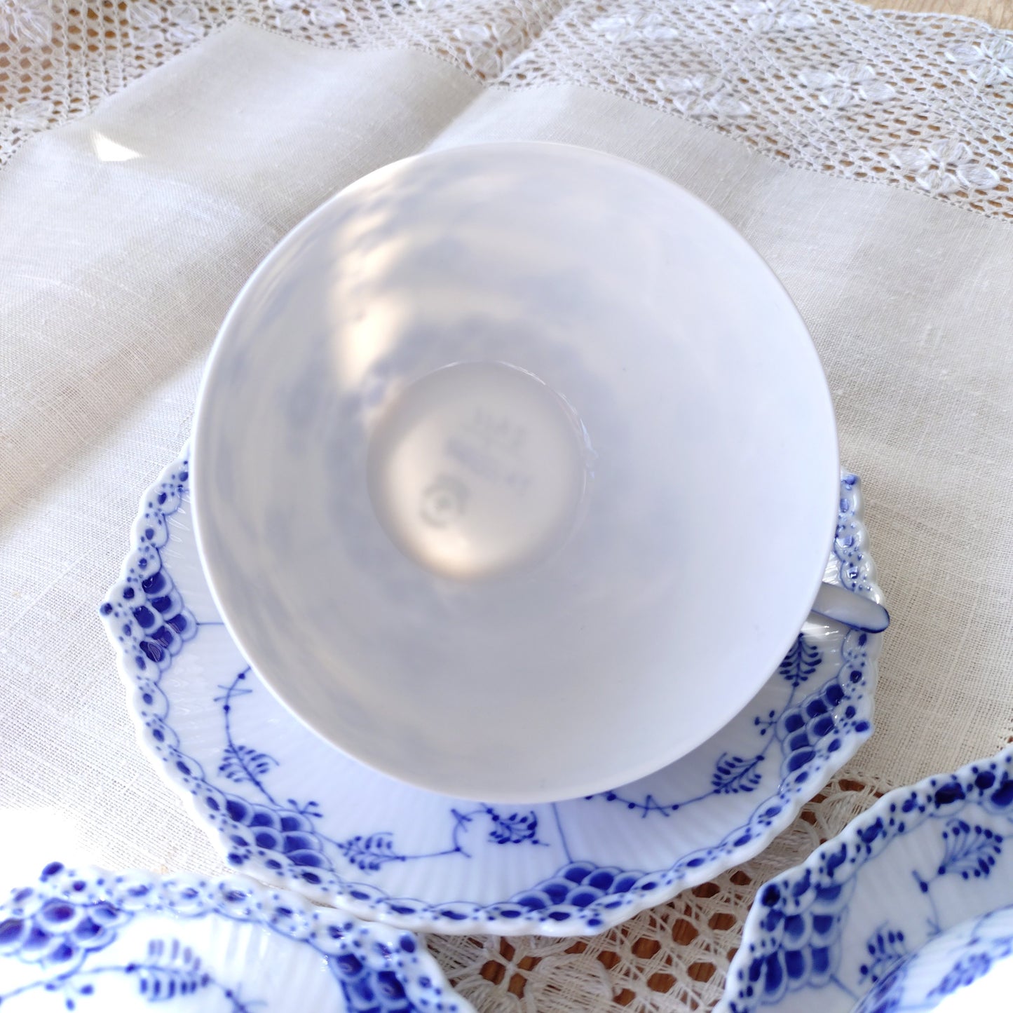 1950～1970年代RoyalCopenhagenフルレースのモーニングカップソーサー大きいです/Full Lace, Morning cup and saucer